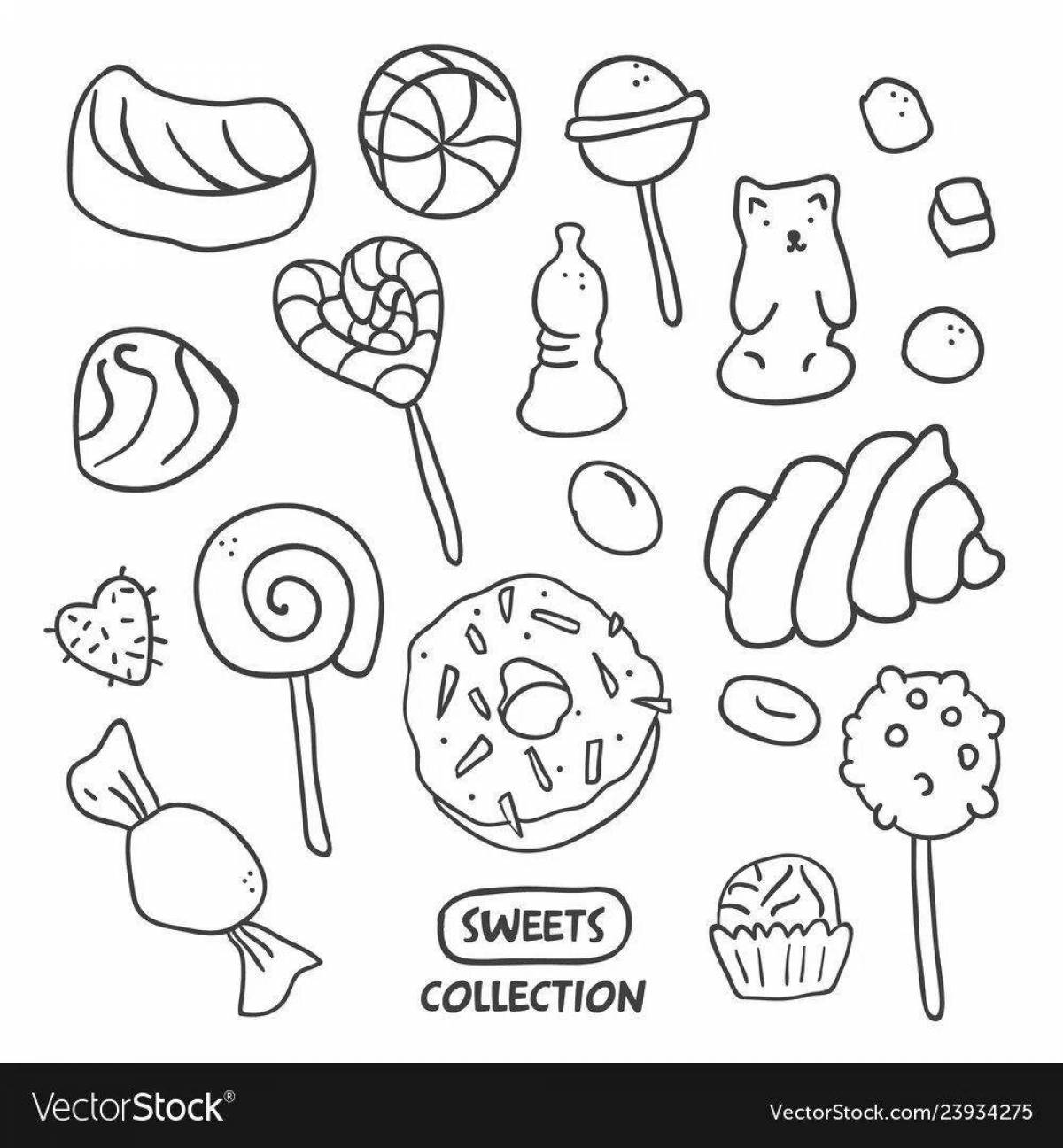 Playful marshmallow coloring page
