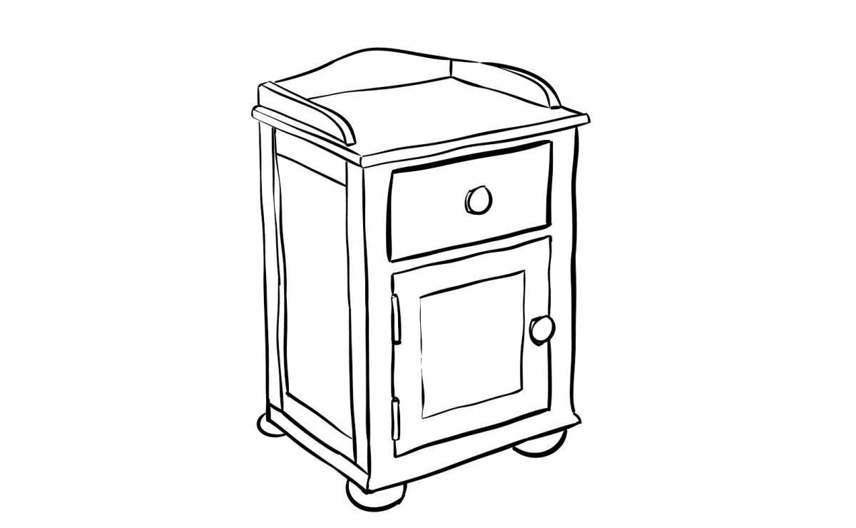Adorable nightstand coloring page