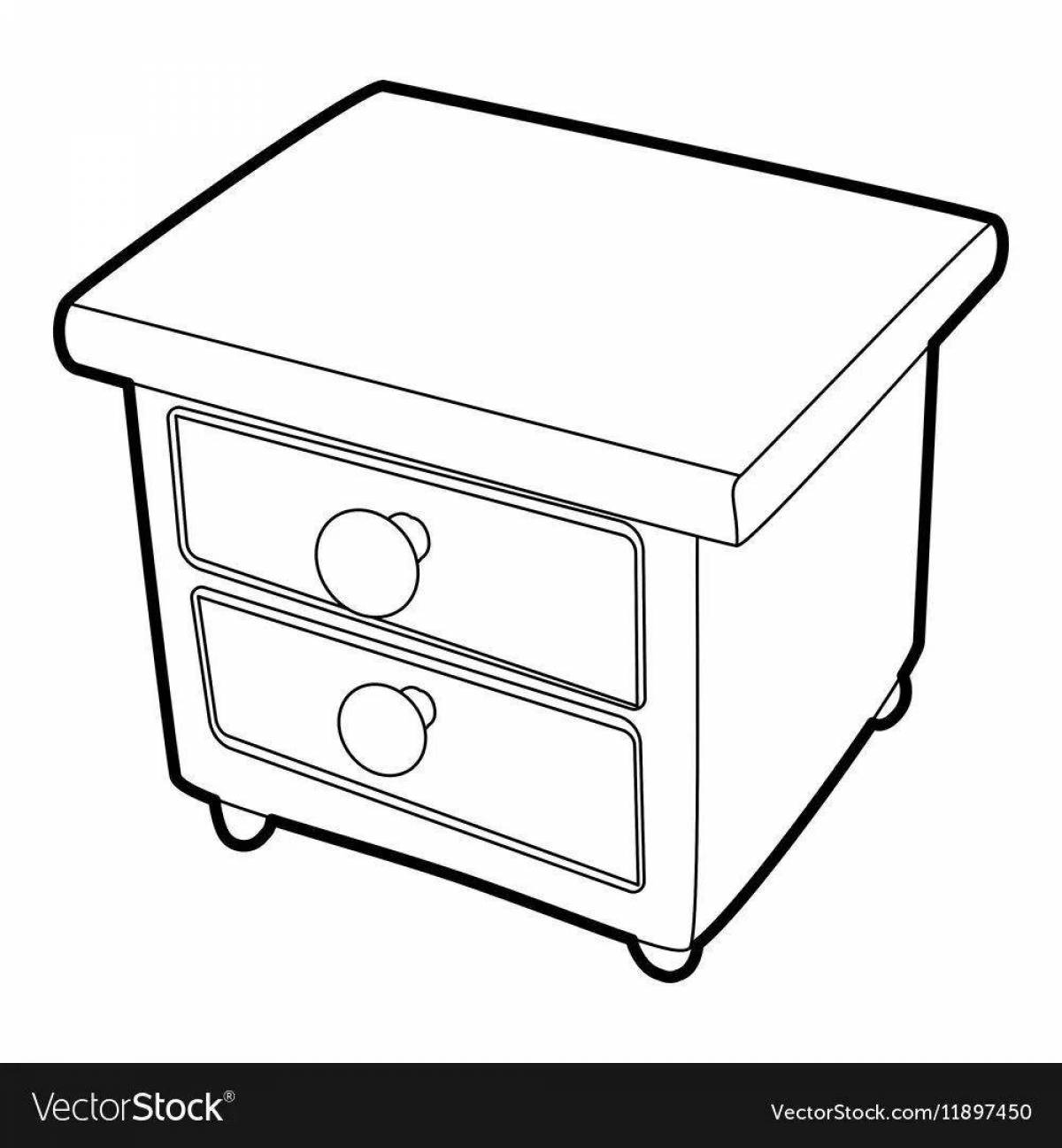 Bright nightstand coloring page