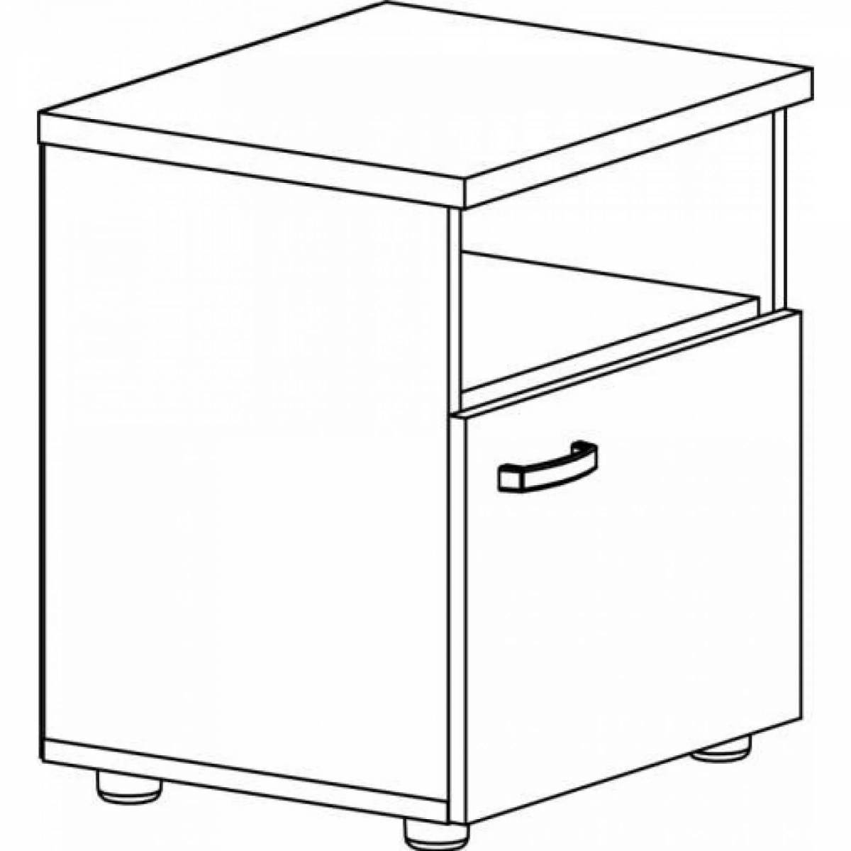 Adorable bedside table coloring page