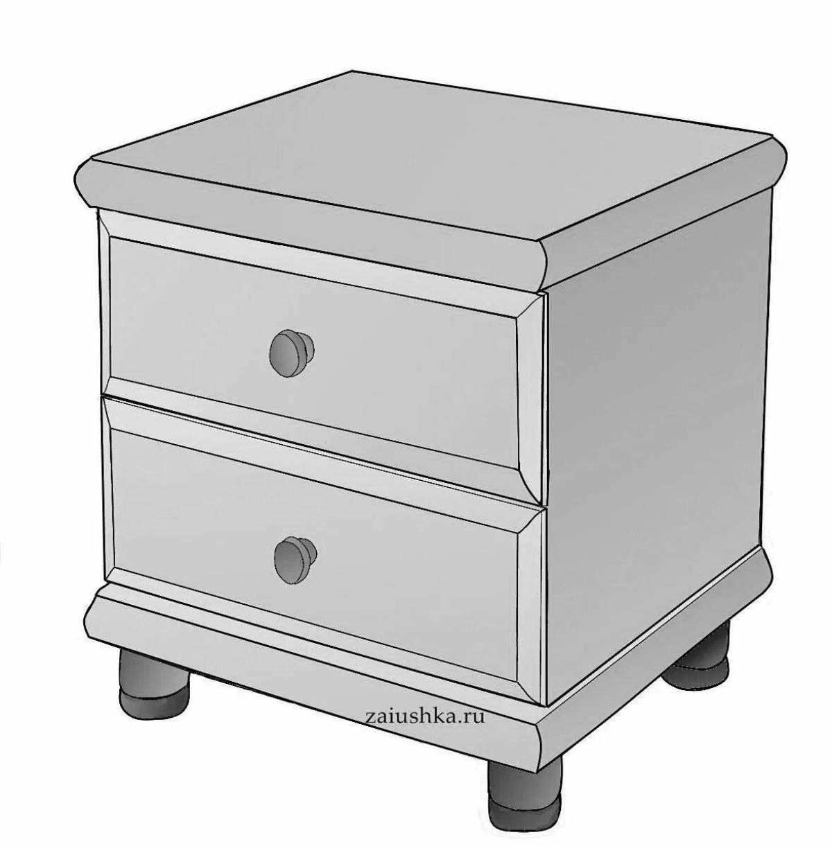 Coloring book shiny nightstand
