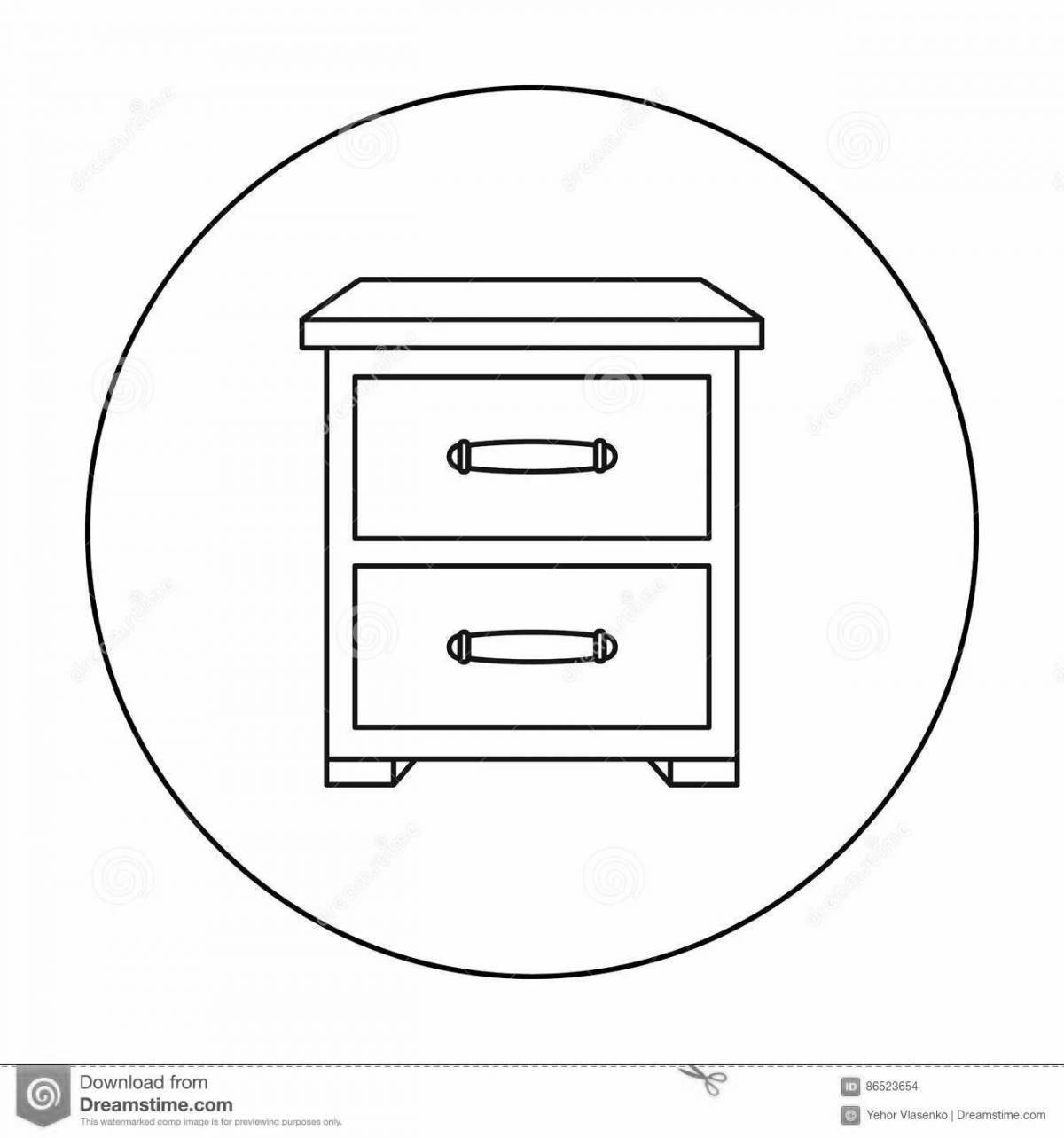 Coloring cute bedside table