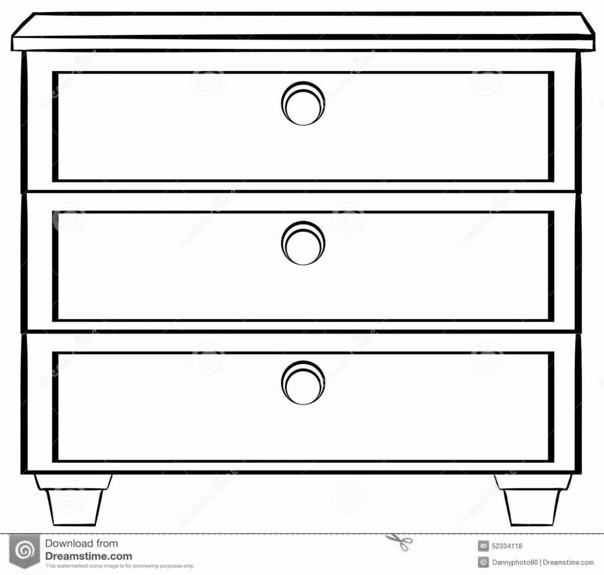 Coloring book elegant nightstand