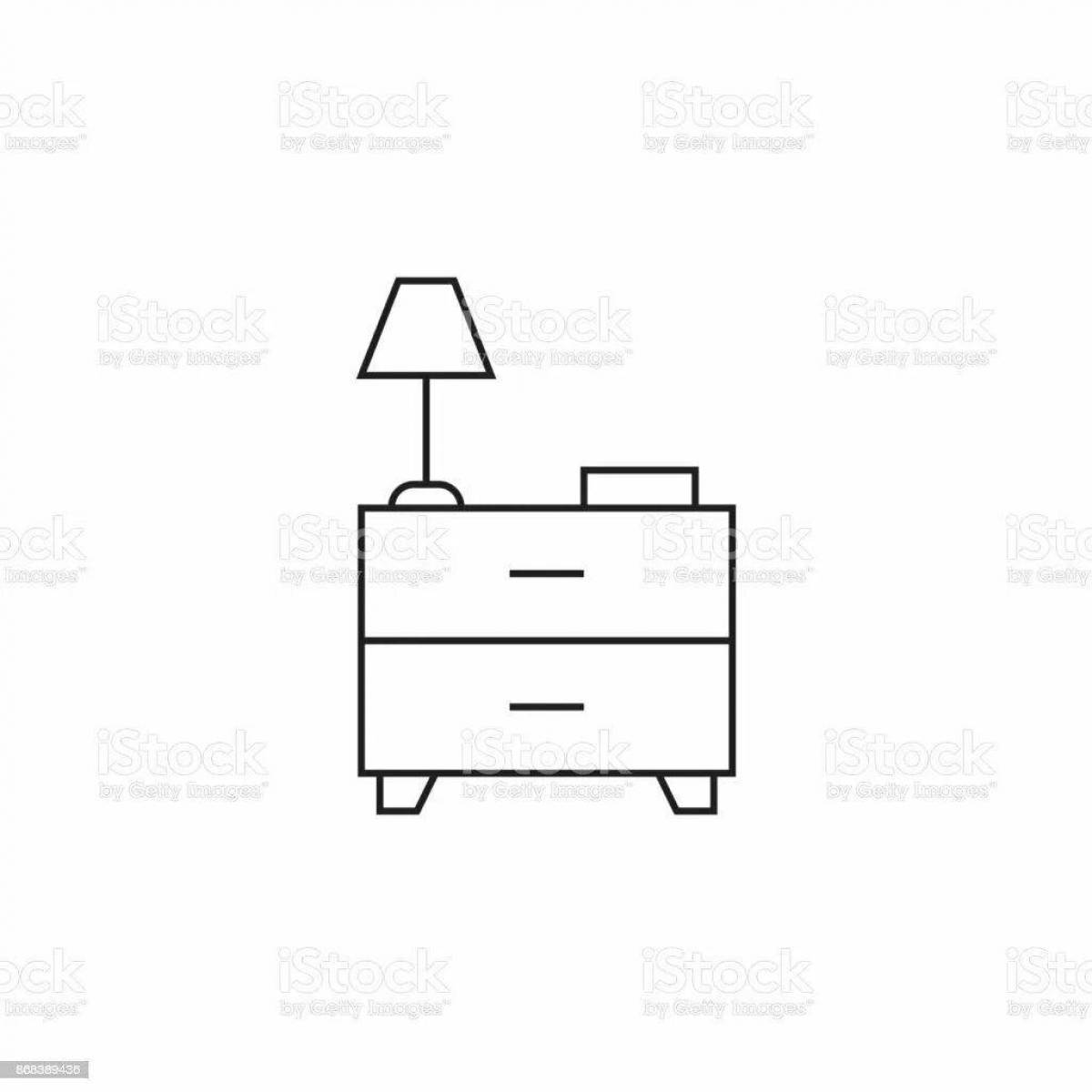 Luxury nightstand coloring page