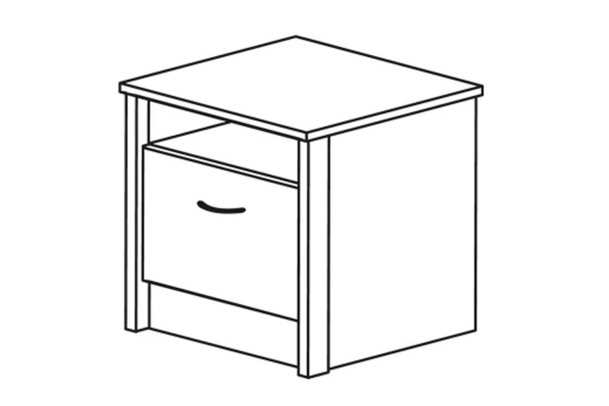 Glamor bedside table coloring page