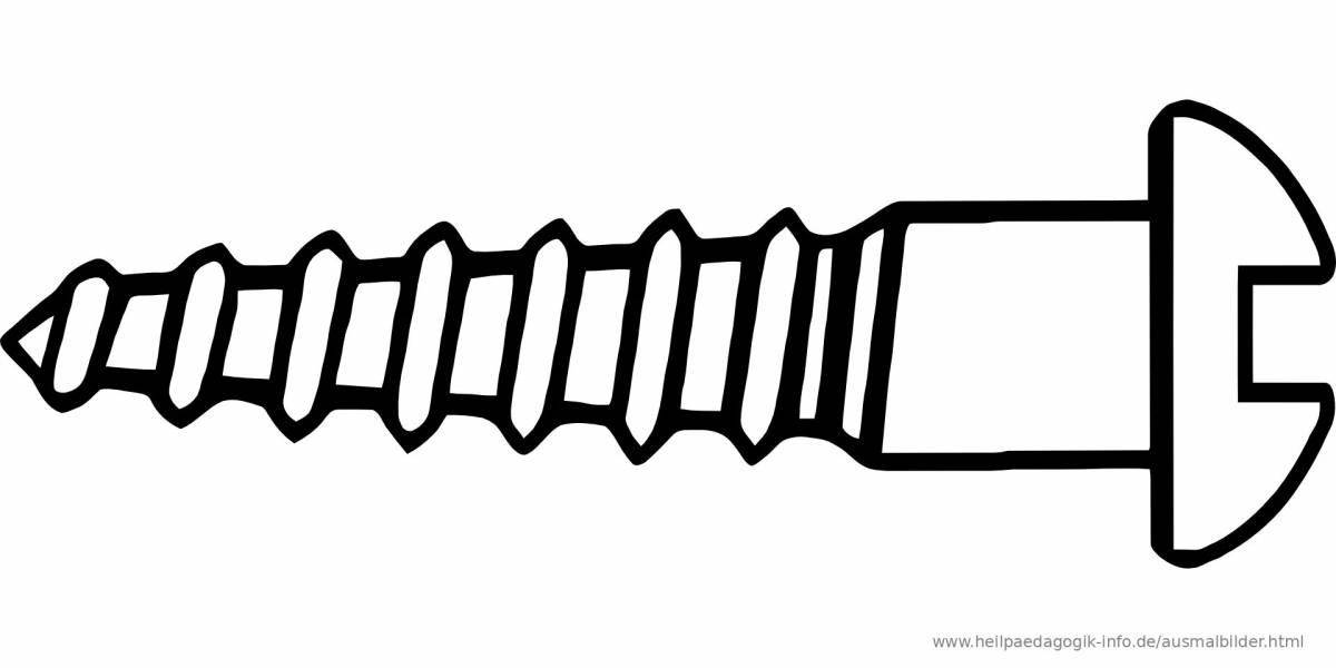 Gripping screw coloring page
