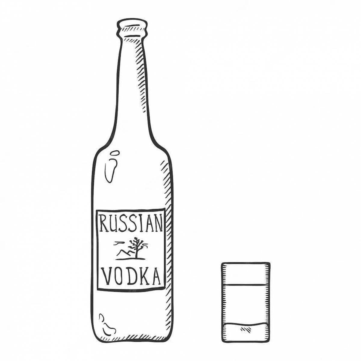 Playful vodka coloring page