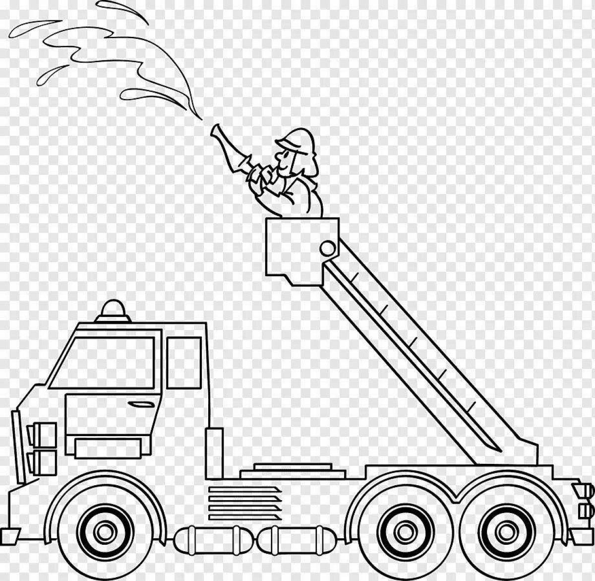 Exciting aerial platform coloring page