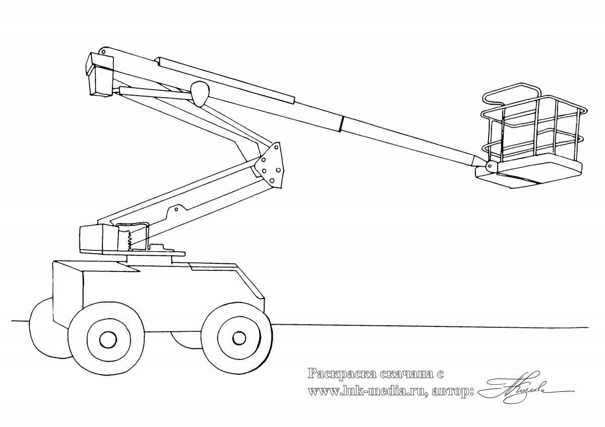 Detailed aerial platform coloring page