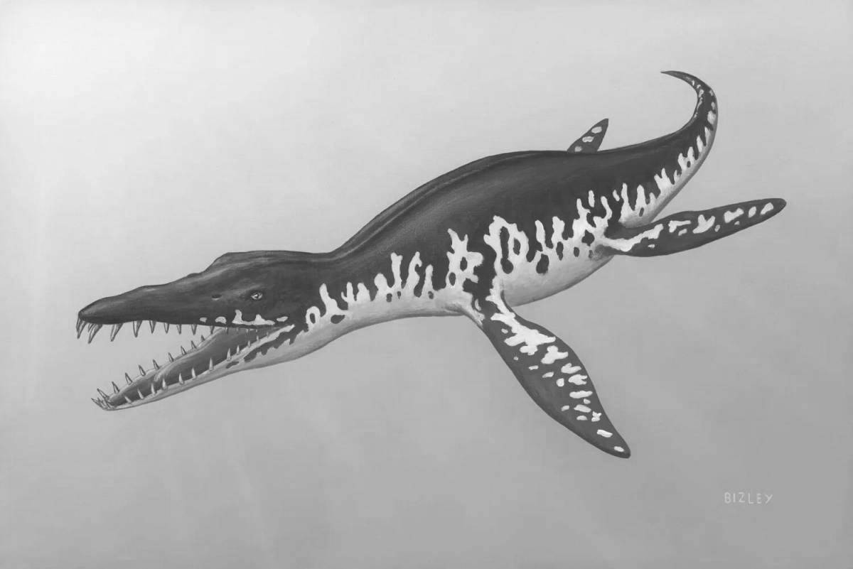 Glitter coloring liopleurodon