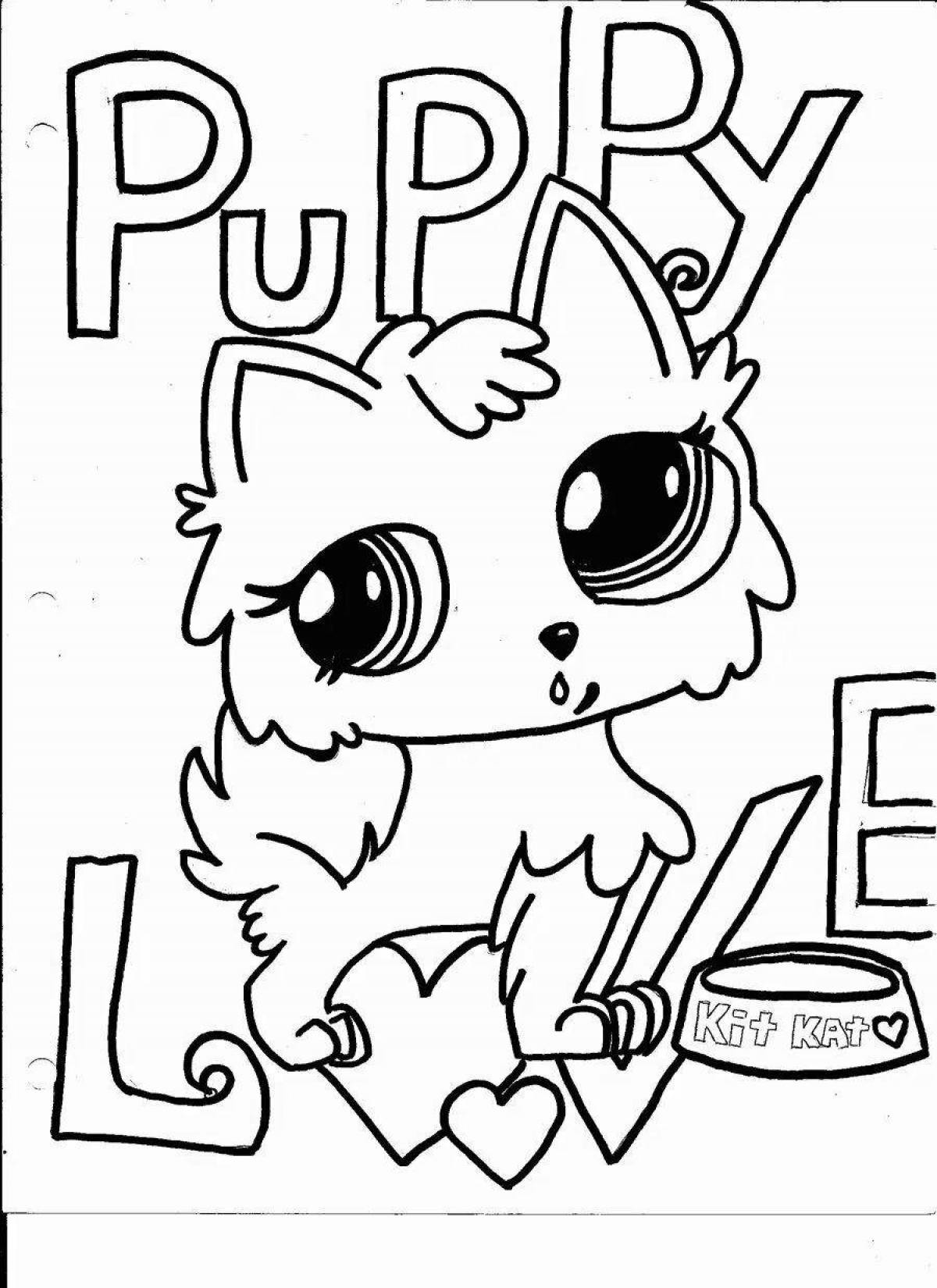 Naughty pet coloring pages