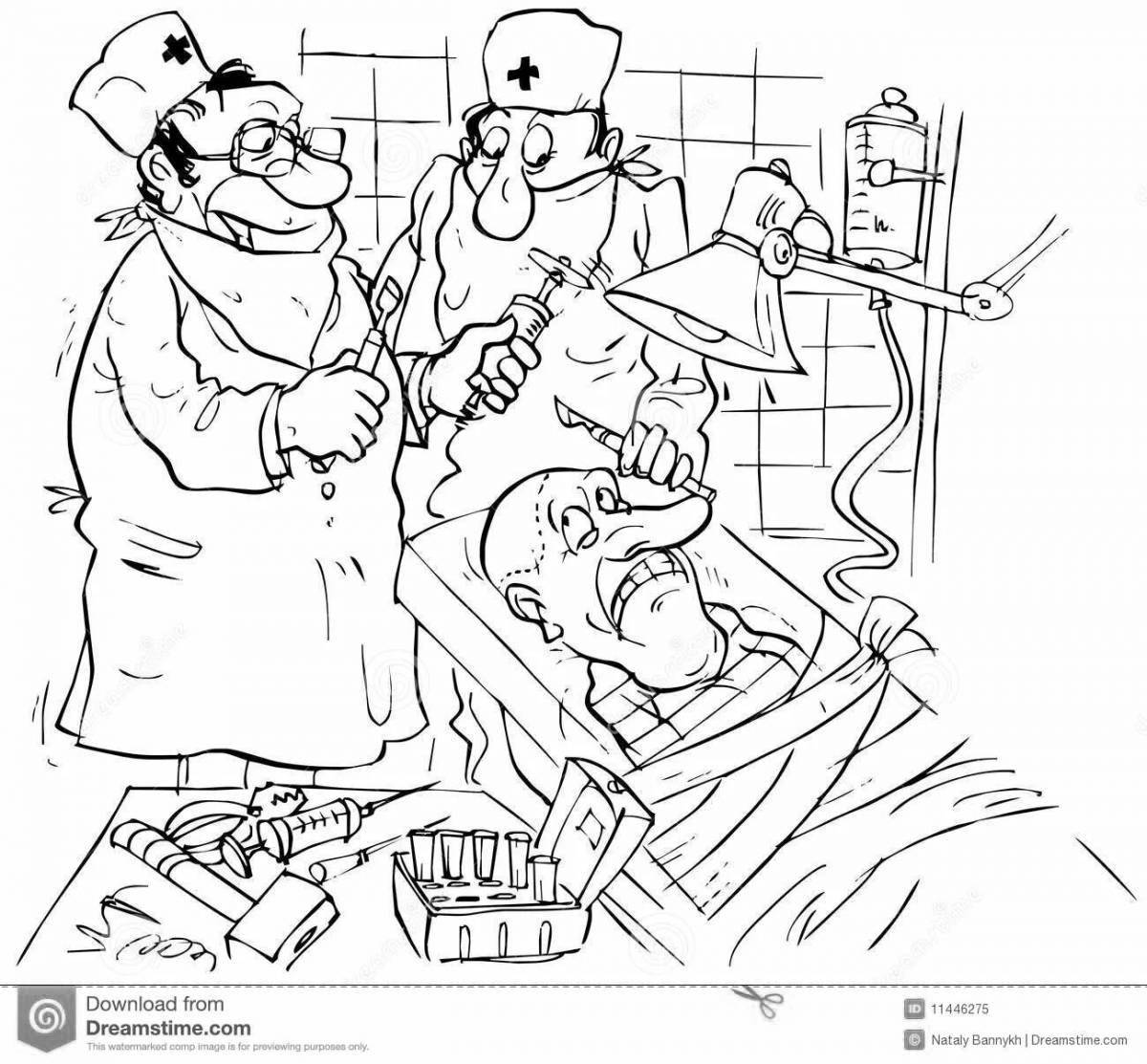 Colorful surgery coloring page