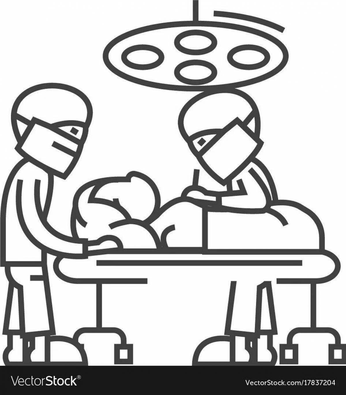 Animated surgery coloring page