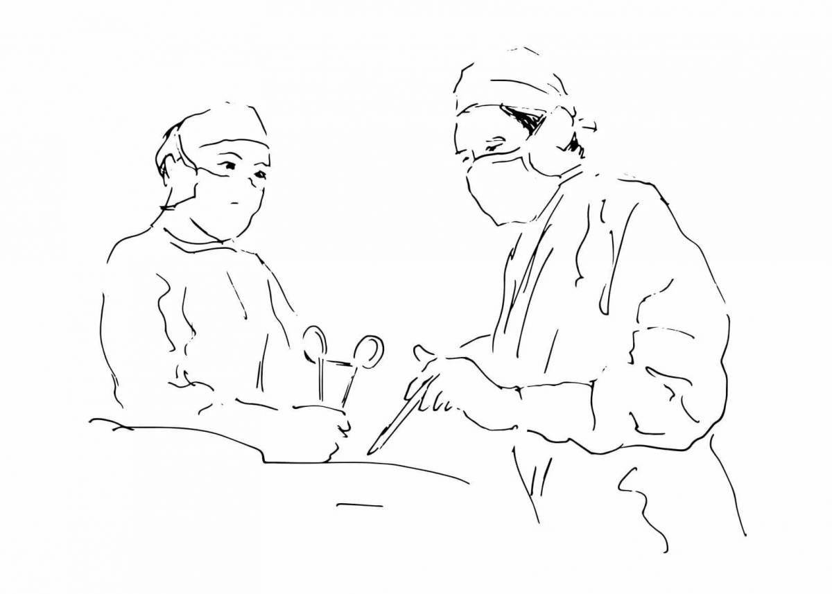 Раскраска комическая хирургия