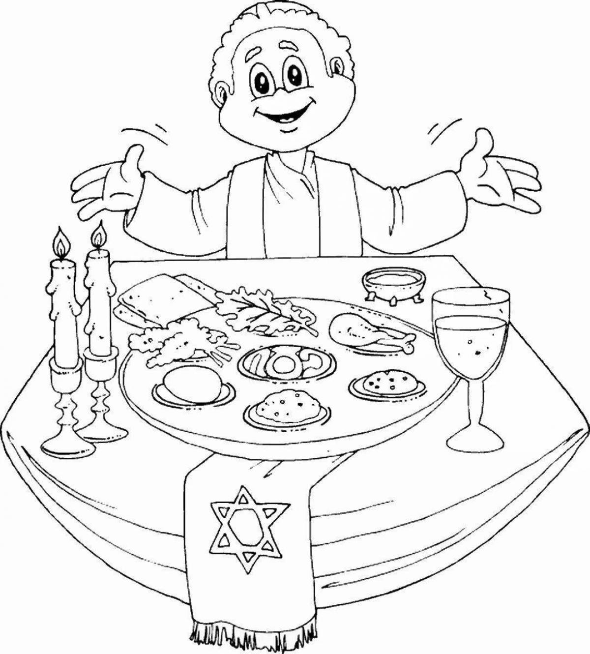 Coloring page festive dinner