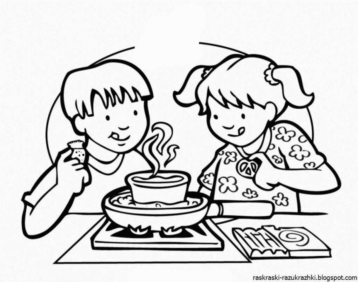 Tempting Dinner Coloring Page