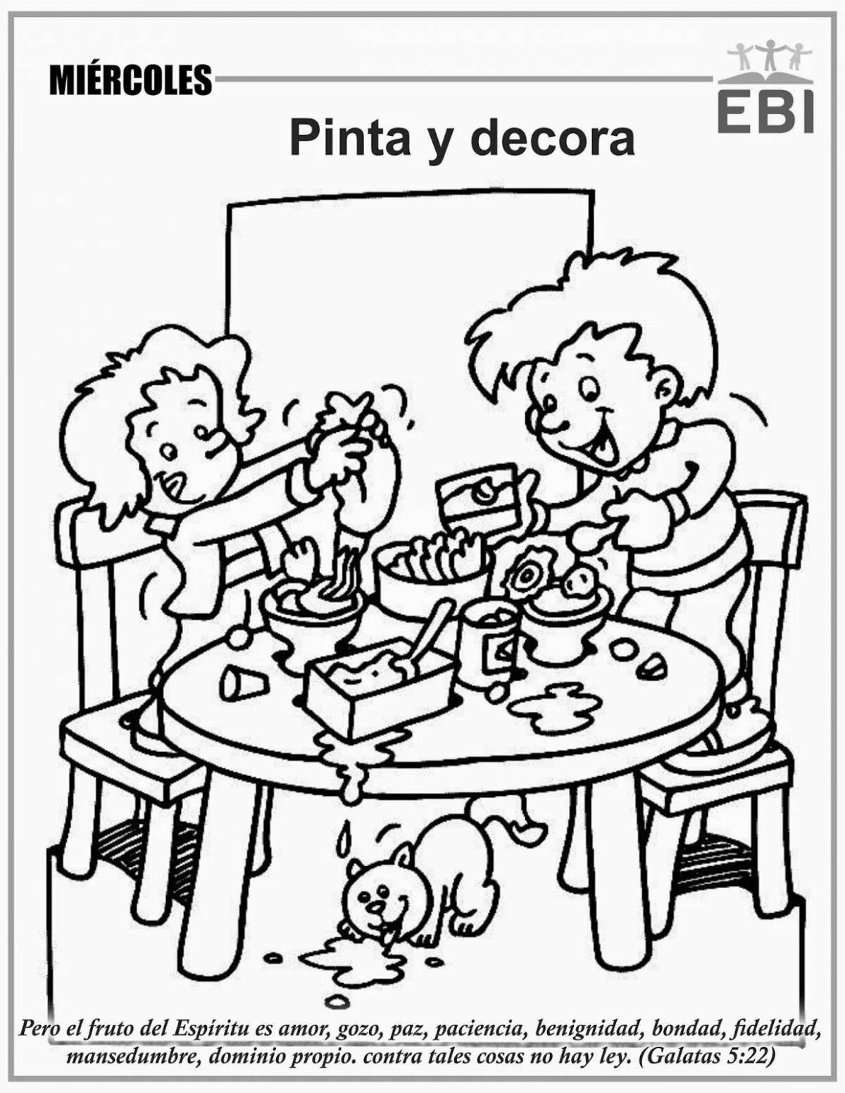 Spicy dinner coloring page