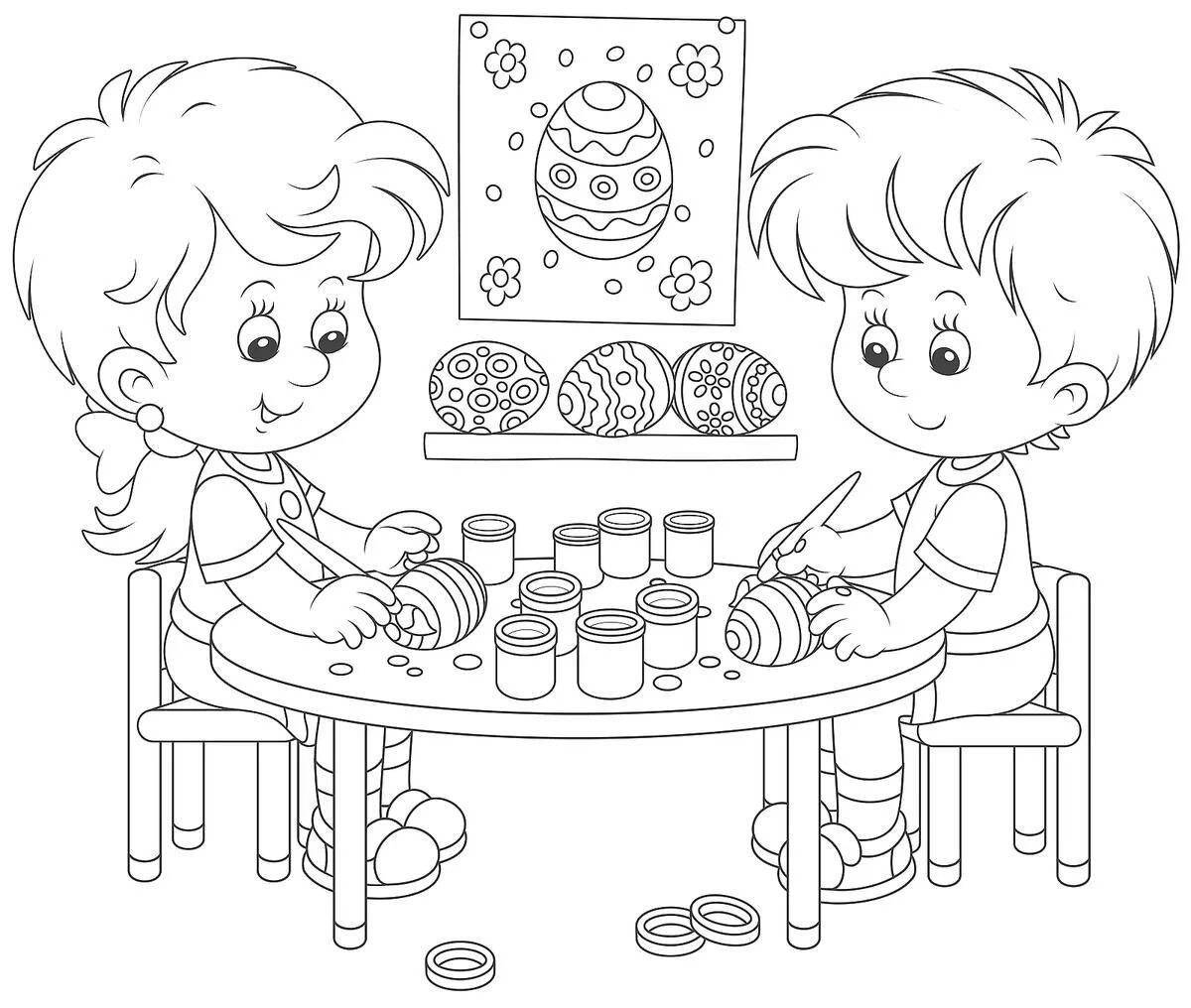 Coloring book healthy dinner