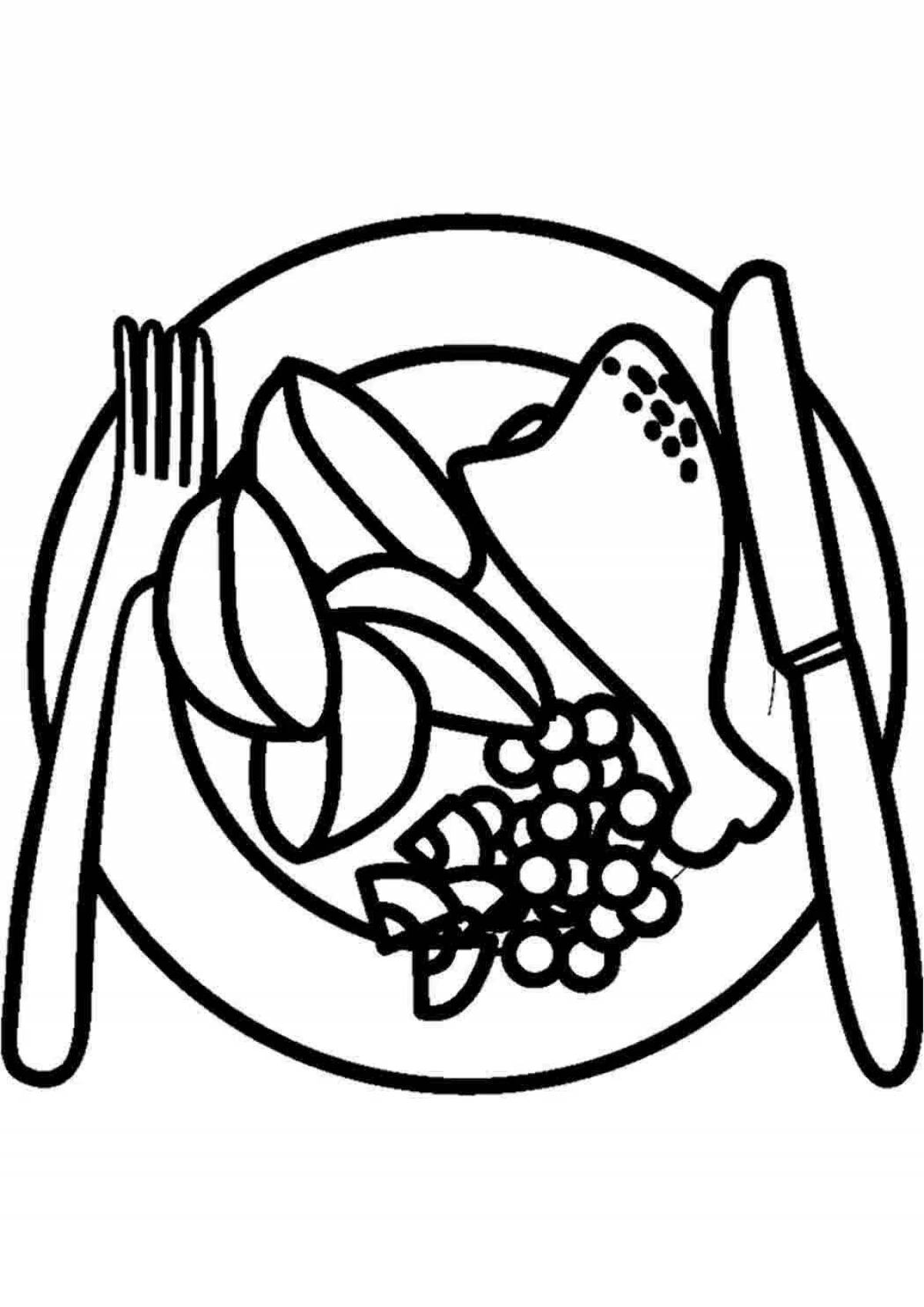 Attractive dinner coloring page