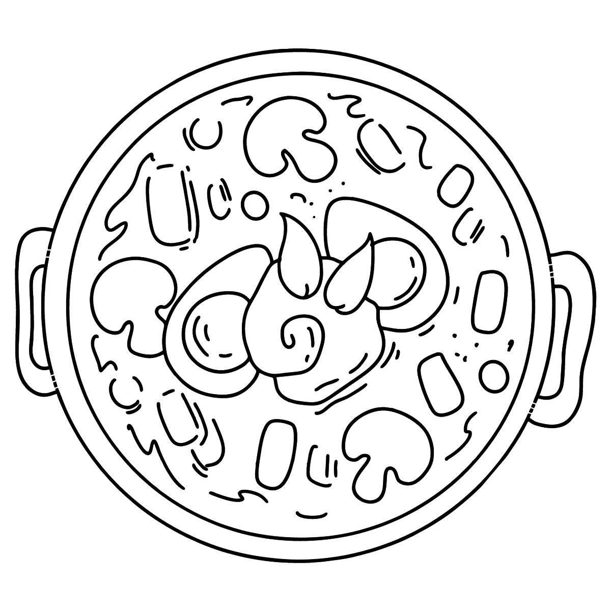 Delicious dinner coloring page