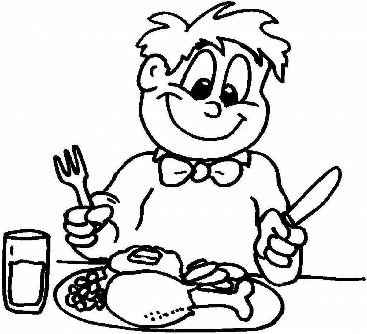 Seductive dinner coloring page