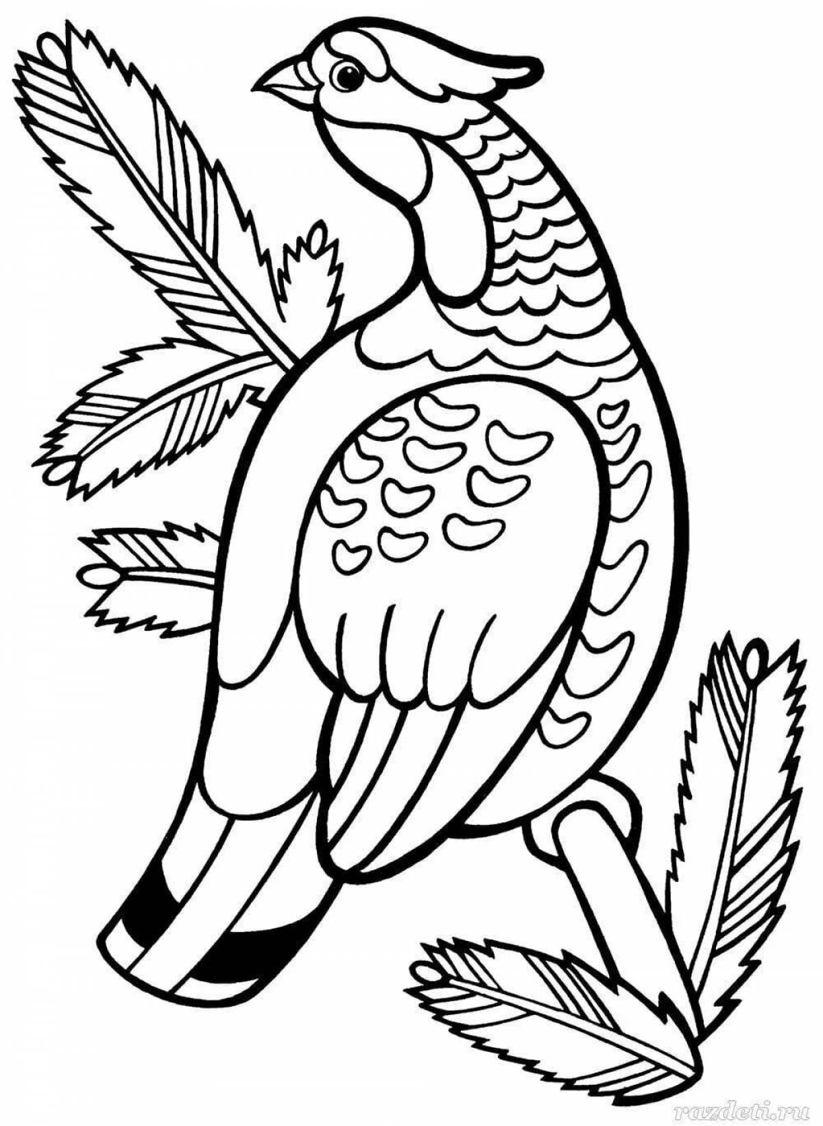 Coloring book bright black grouse