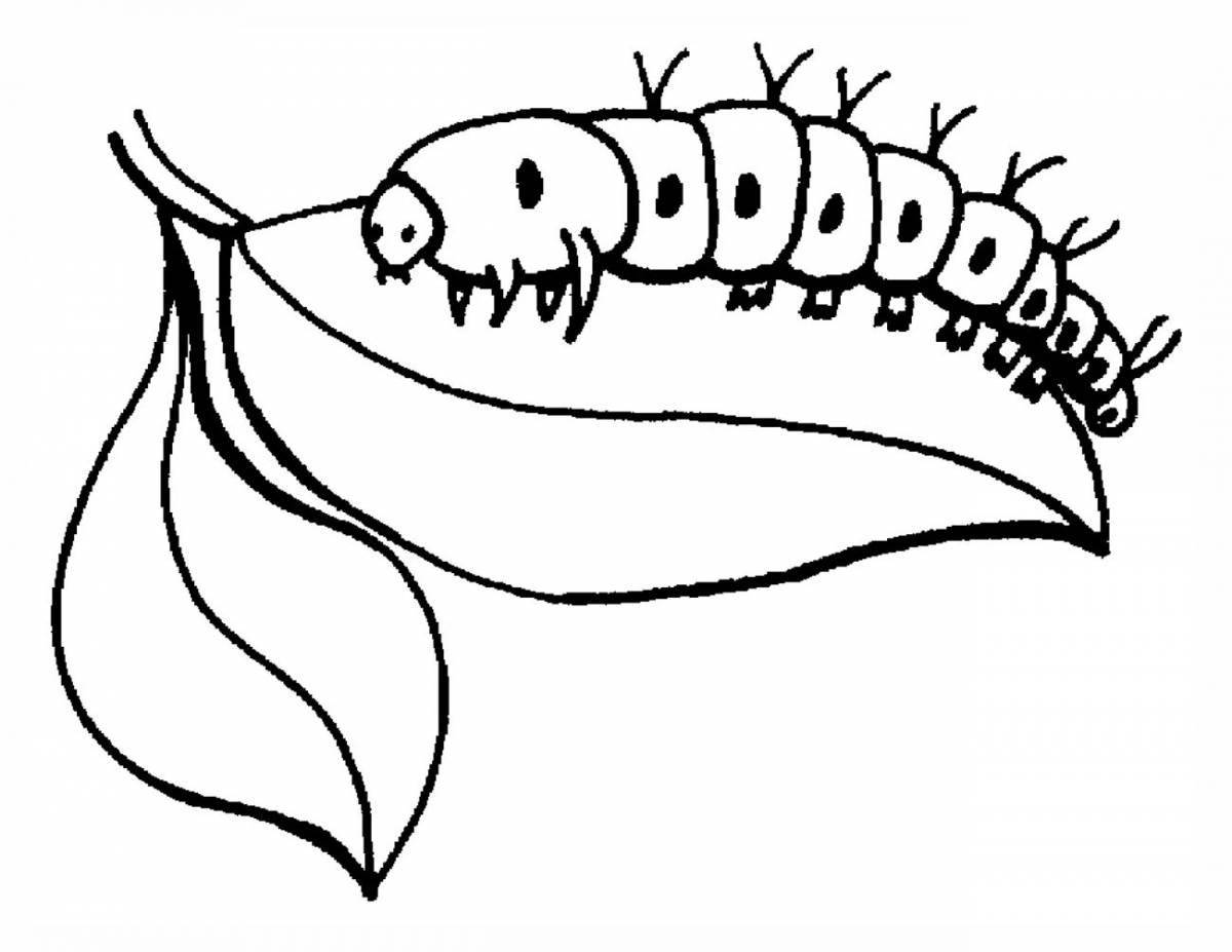 Playful caterpillar coloring page