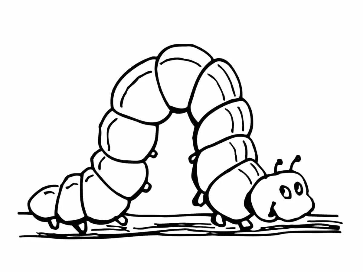 Adorable caterpillar coloring page