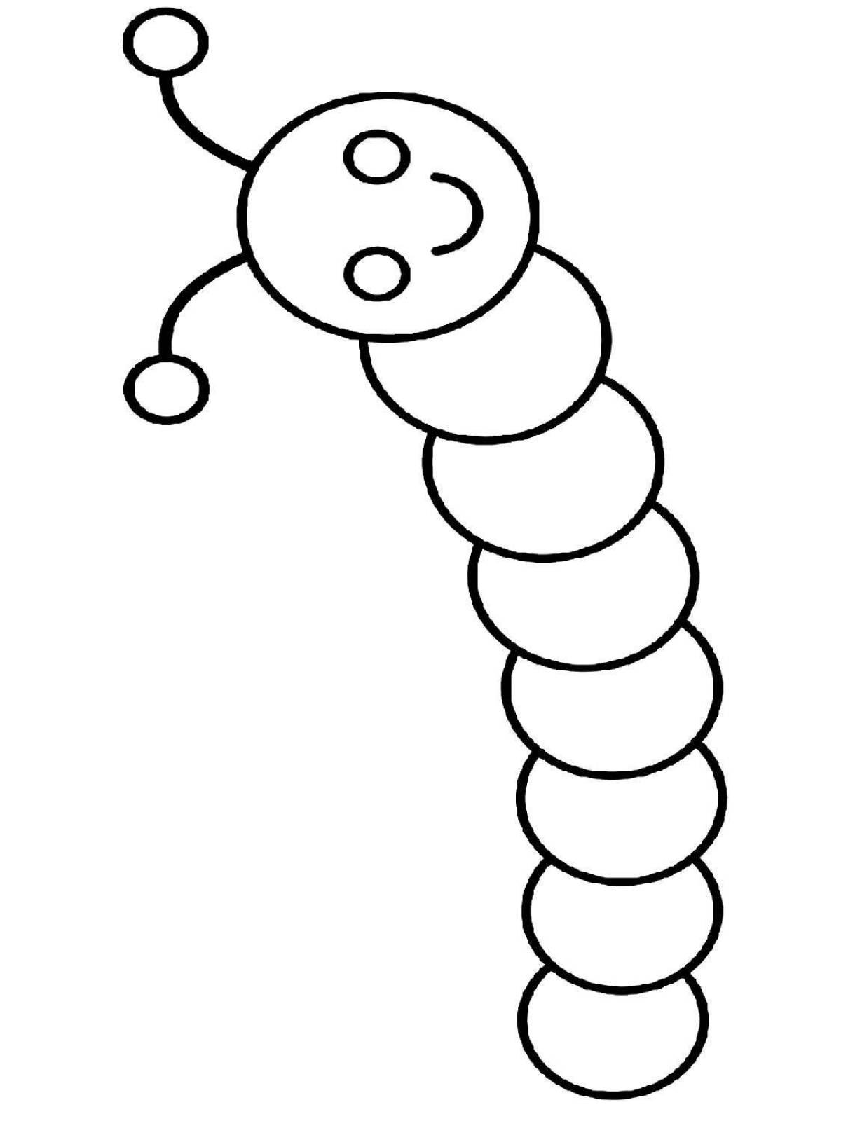 Attractive caterpillar coloring page