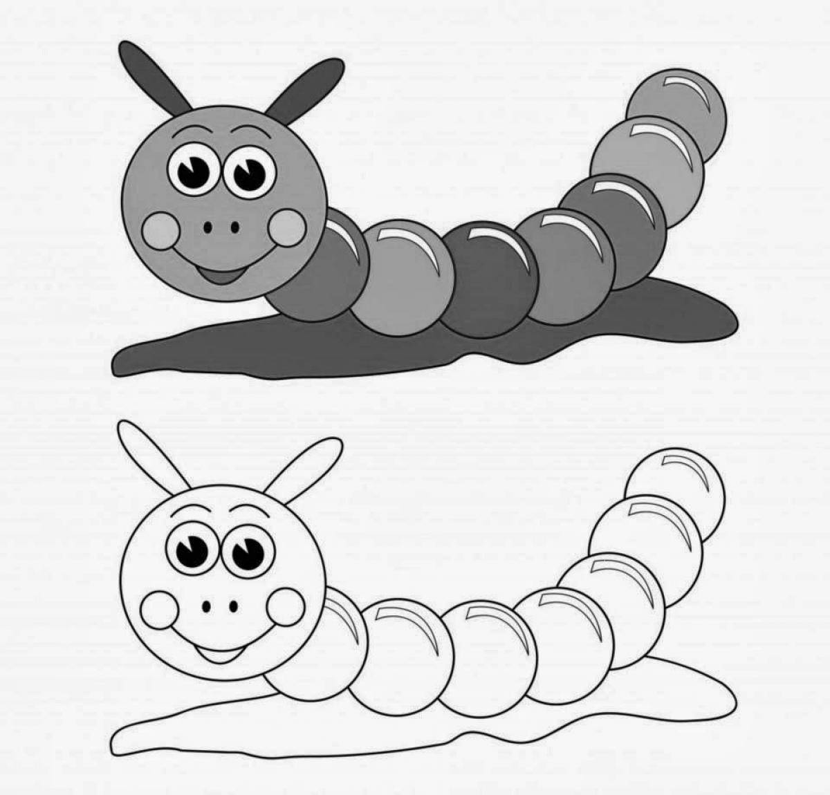 Luminous caterpillar coloring page