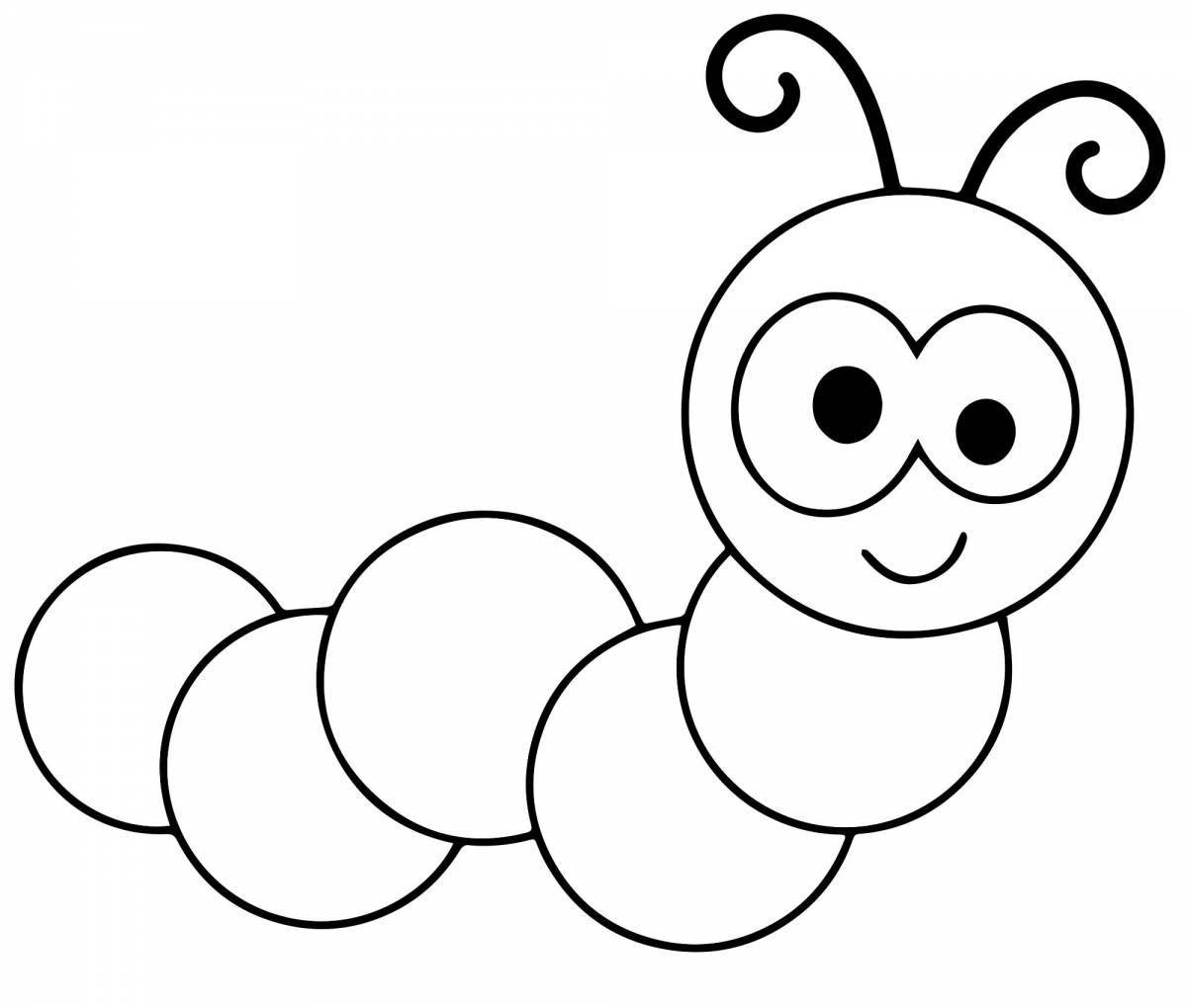 Glitter caterpillar coloring page