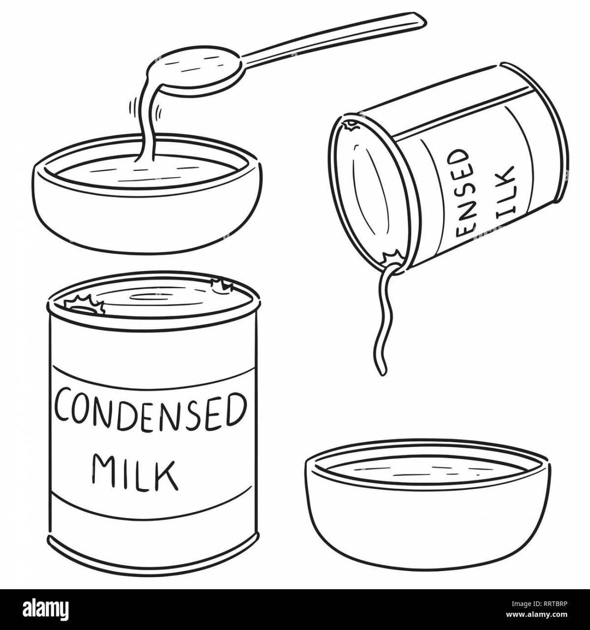 Colorful condensed milk coloring page