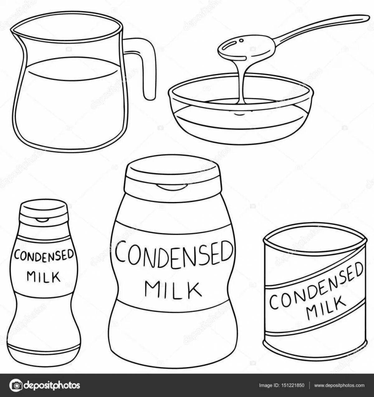 Beautiful condensed milk coloring page