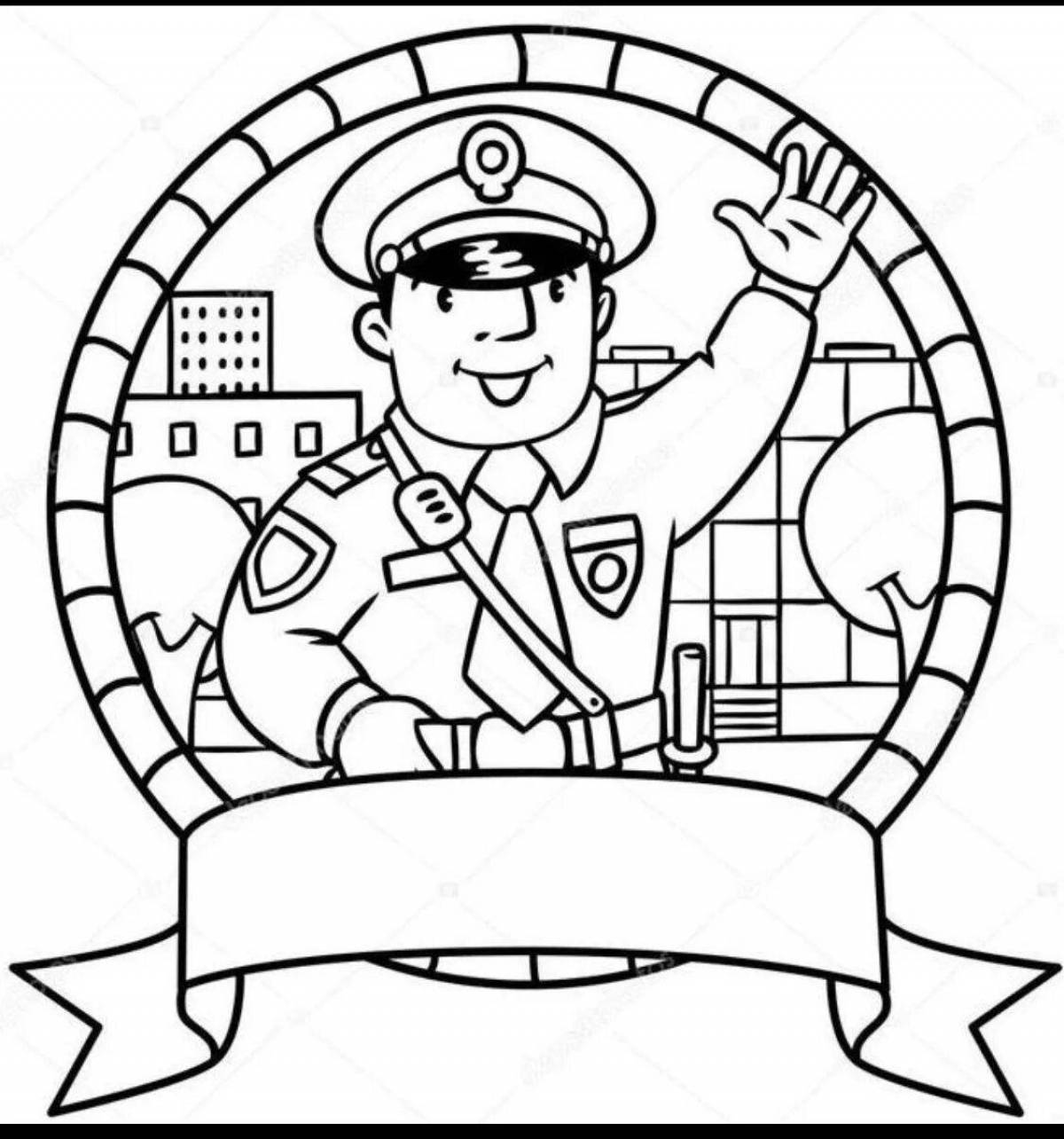 Funny traffic police coloring book