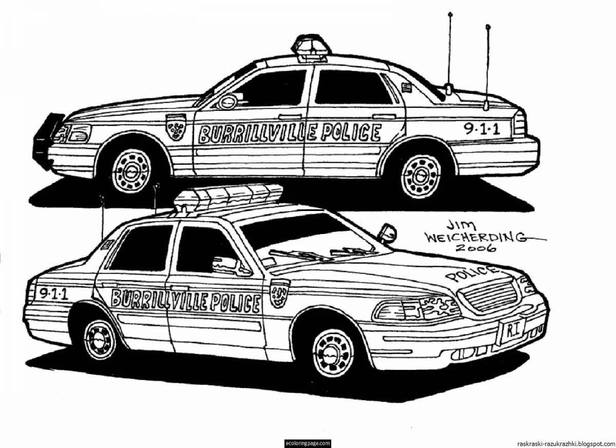 Cute traffic police coloring book