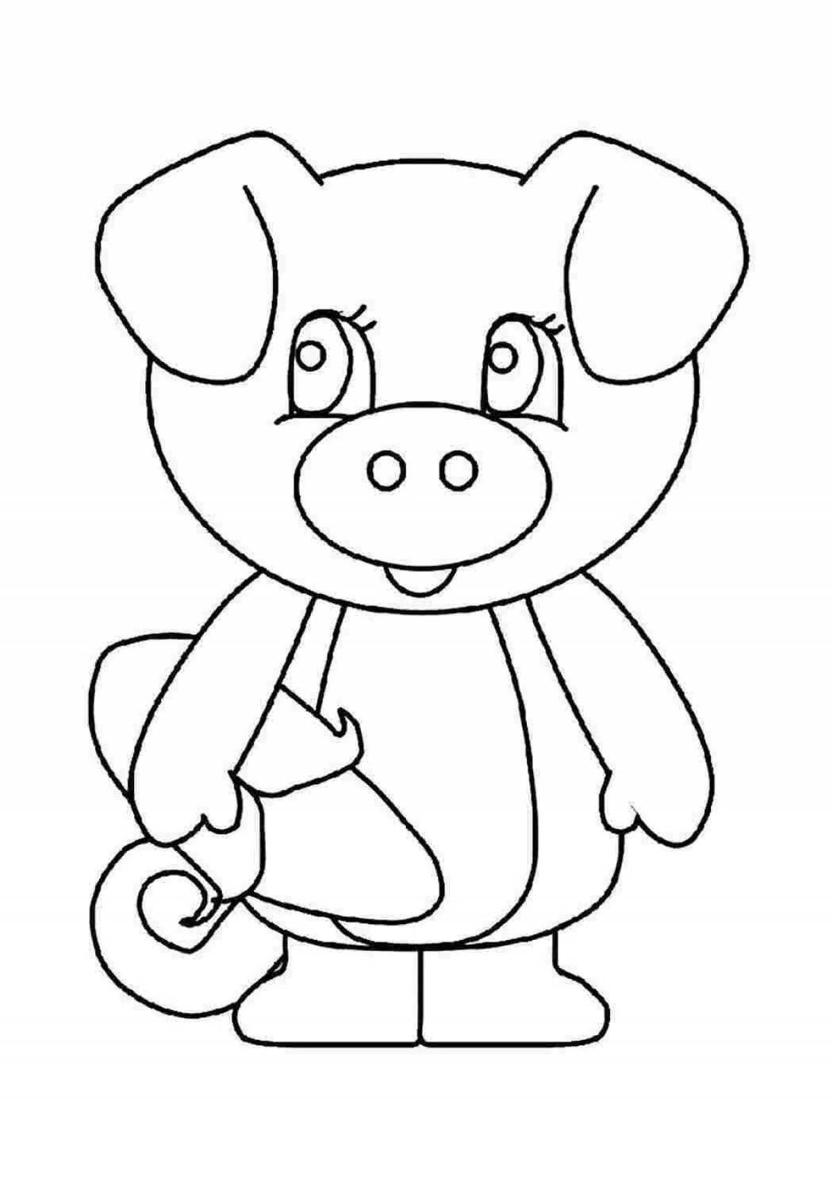 Cute pig coloring book