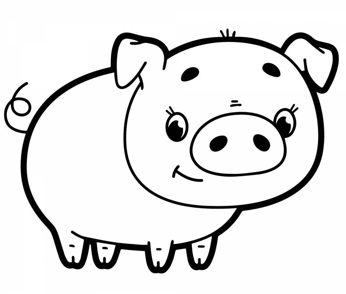Snickering pig coloring book