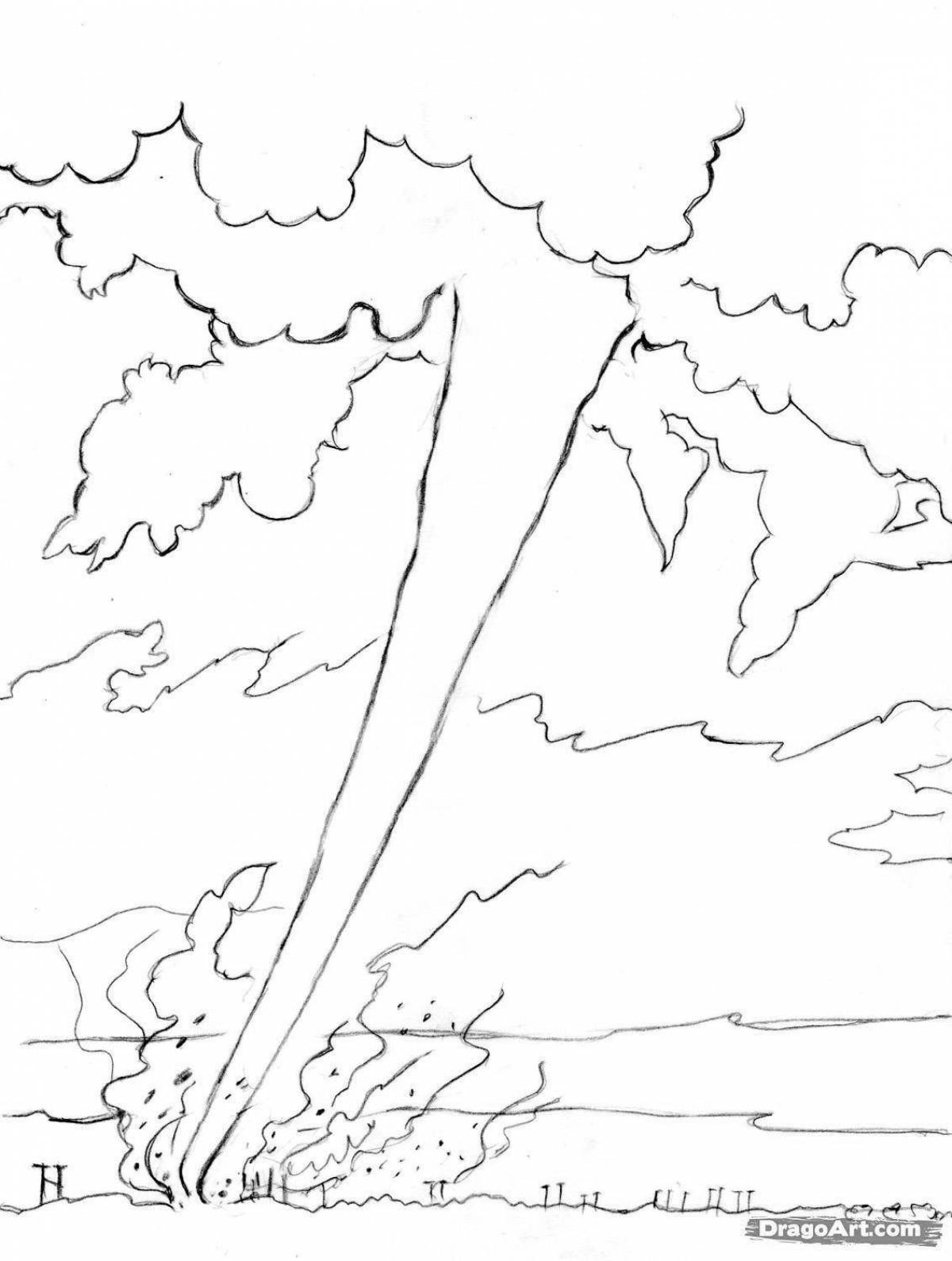 Spinning tornado coloring page