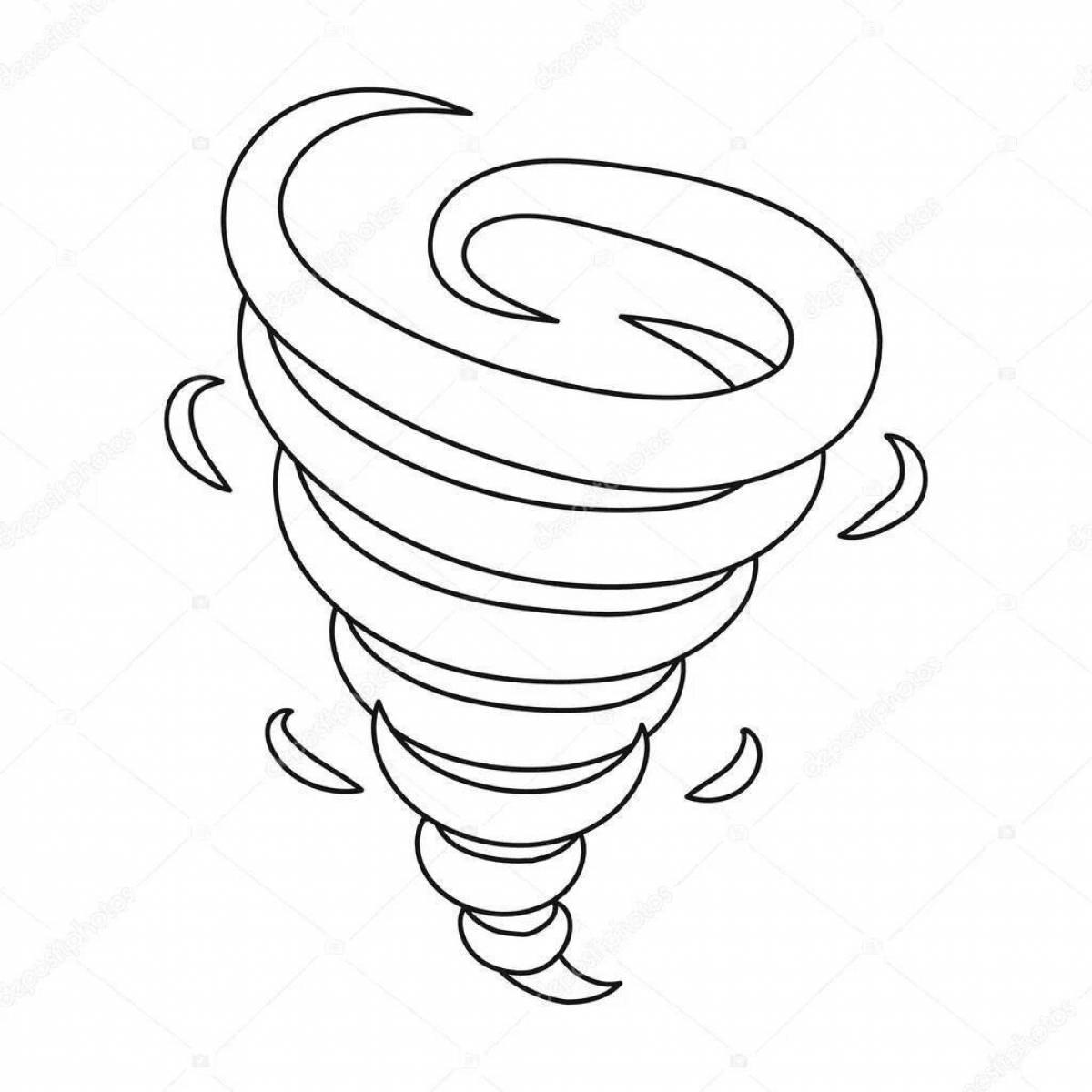 Detailed tornado coloring page