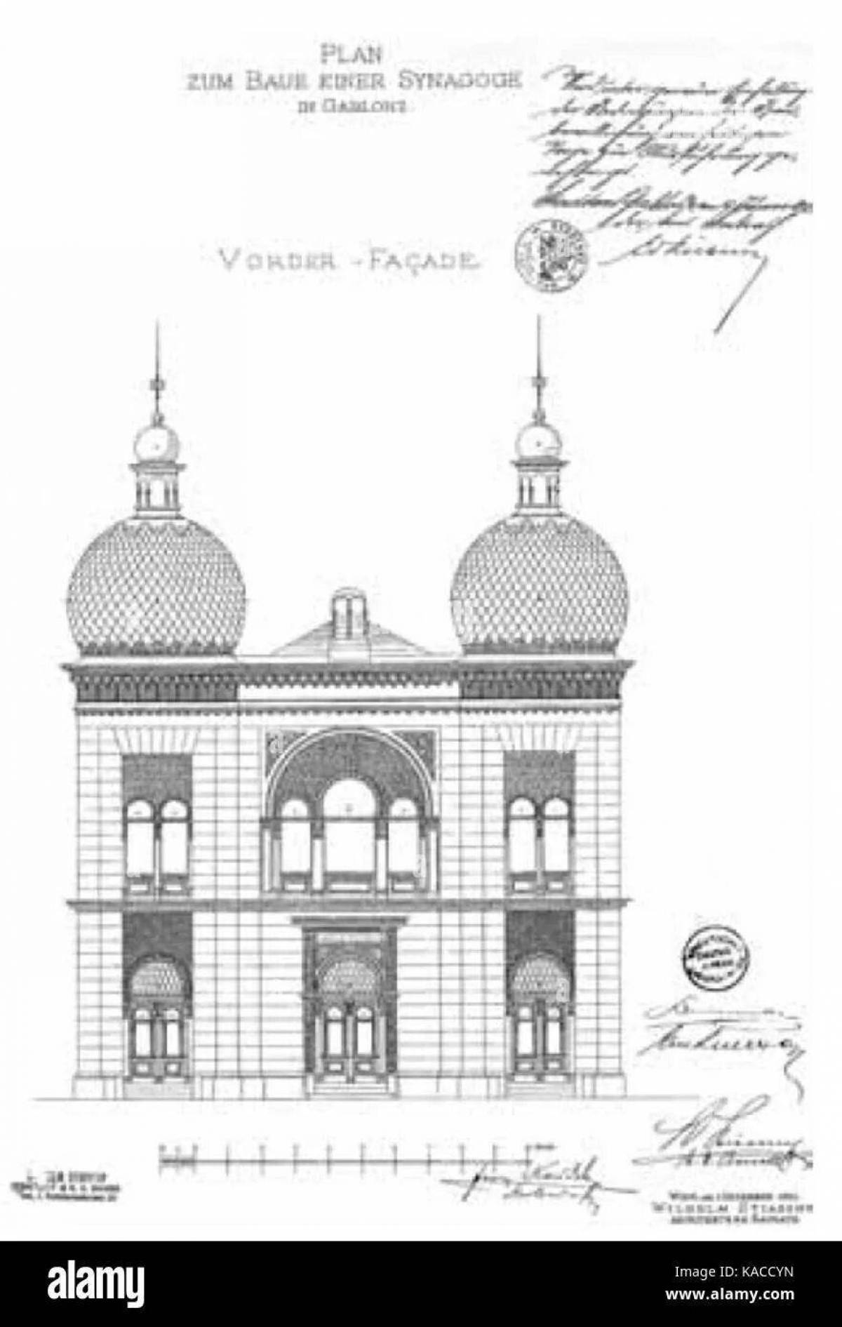 Coloring page magnificent synagogue