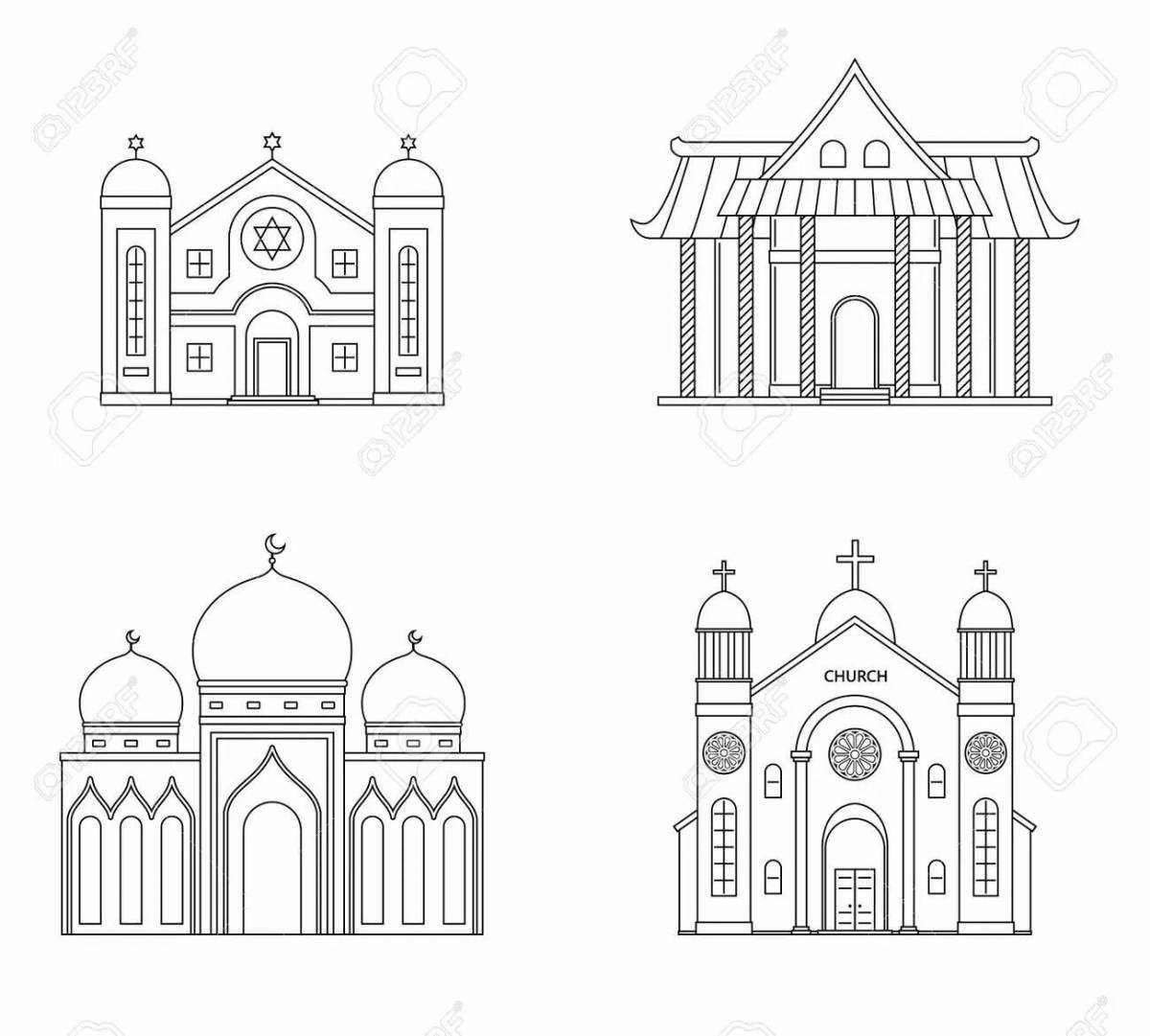 Photo Shining Synagogue coloring page