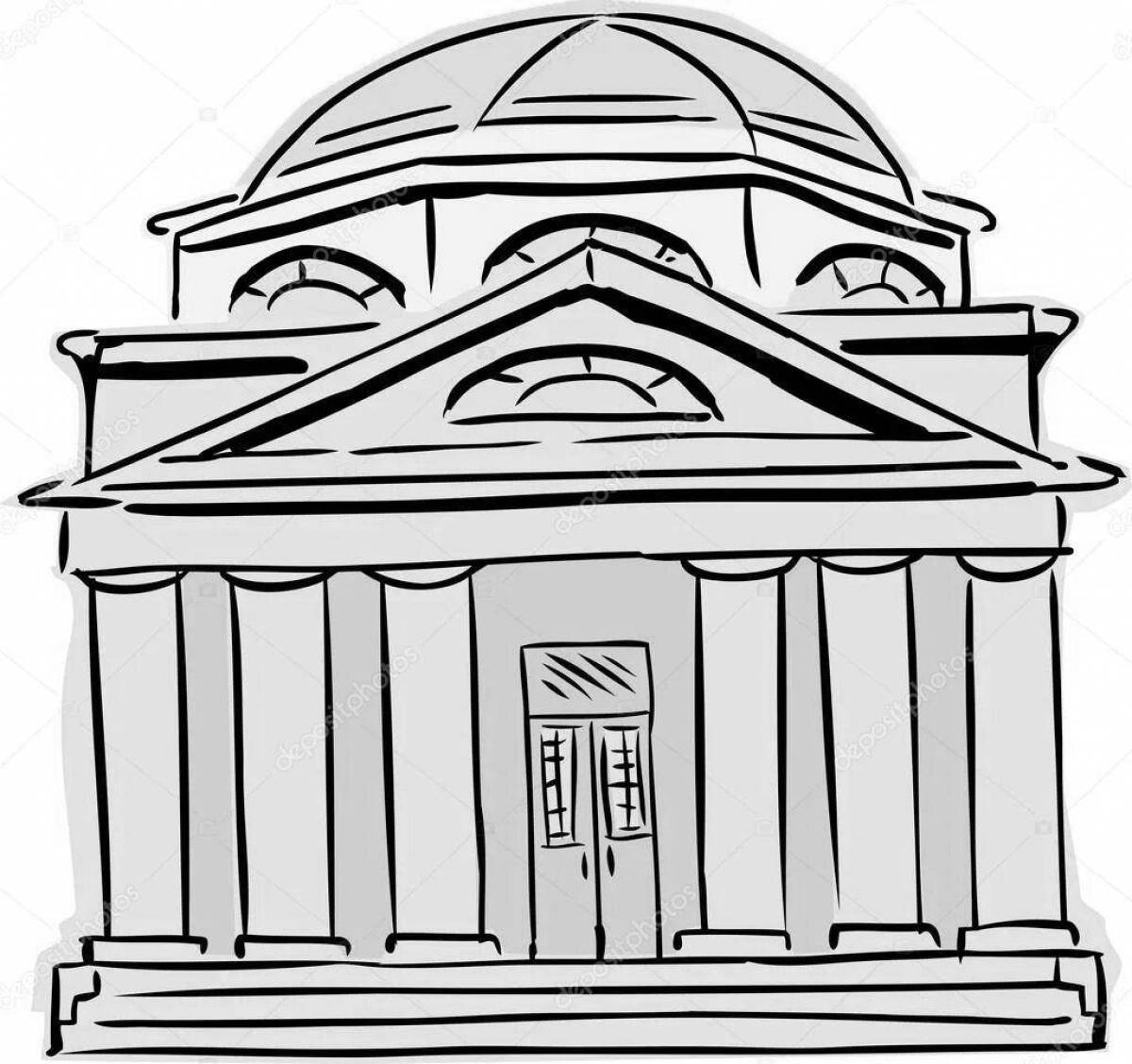 Photo Coloring book big synagogue