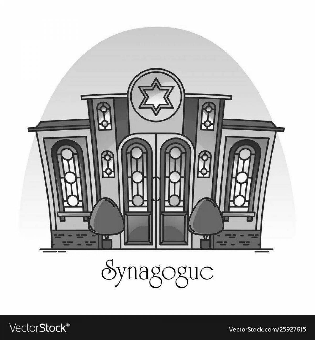 Coloring fairytale synagogue