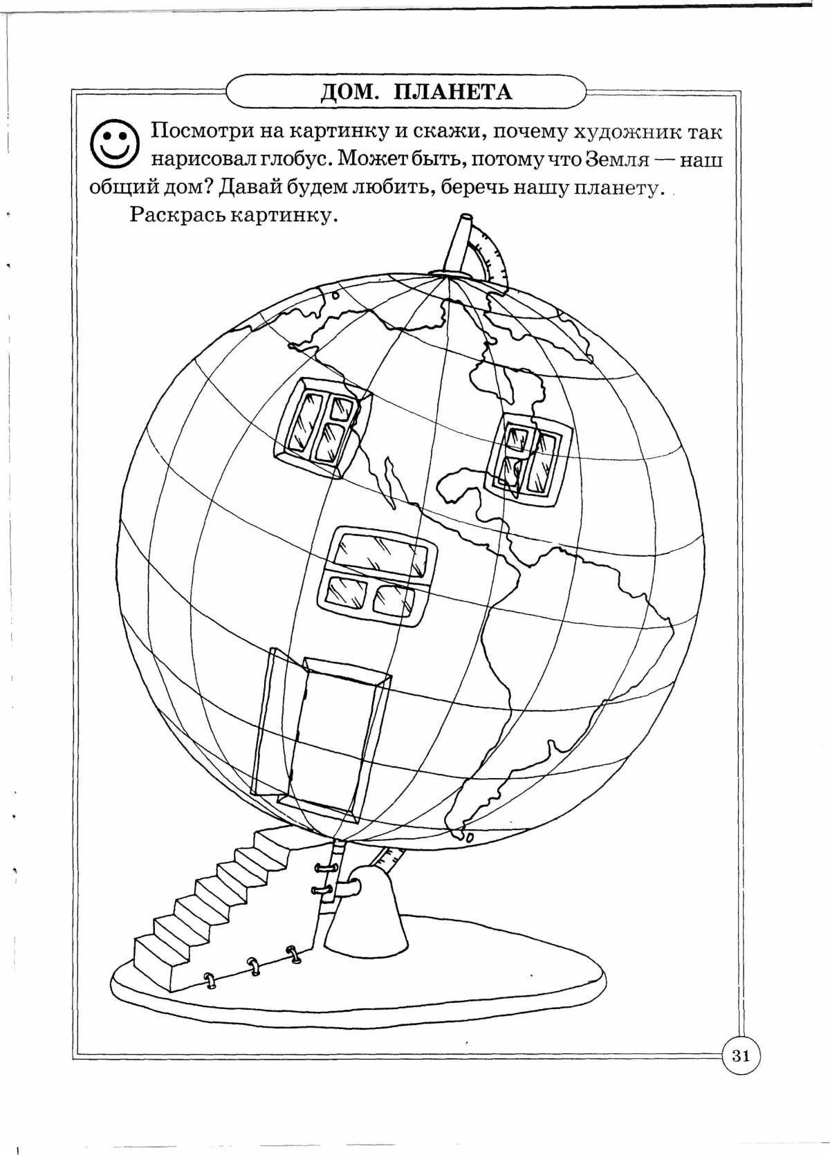 Bright geography coloring book