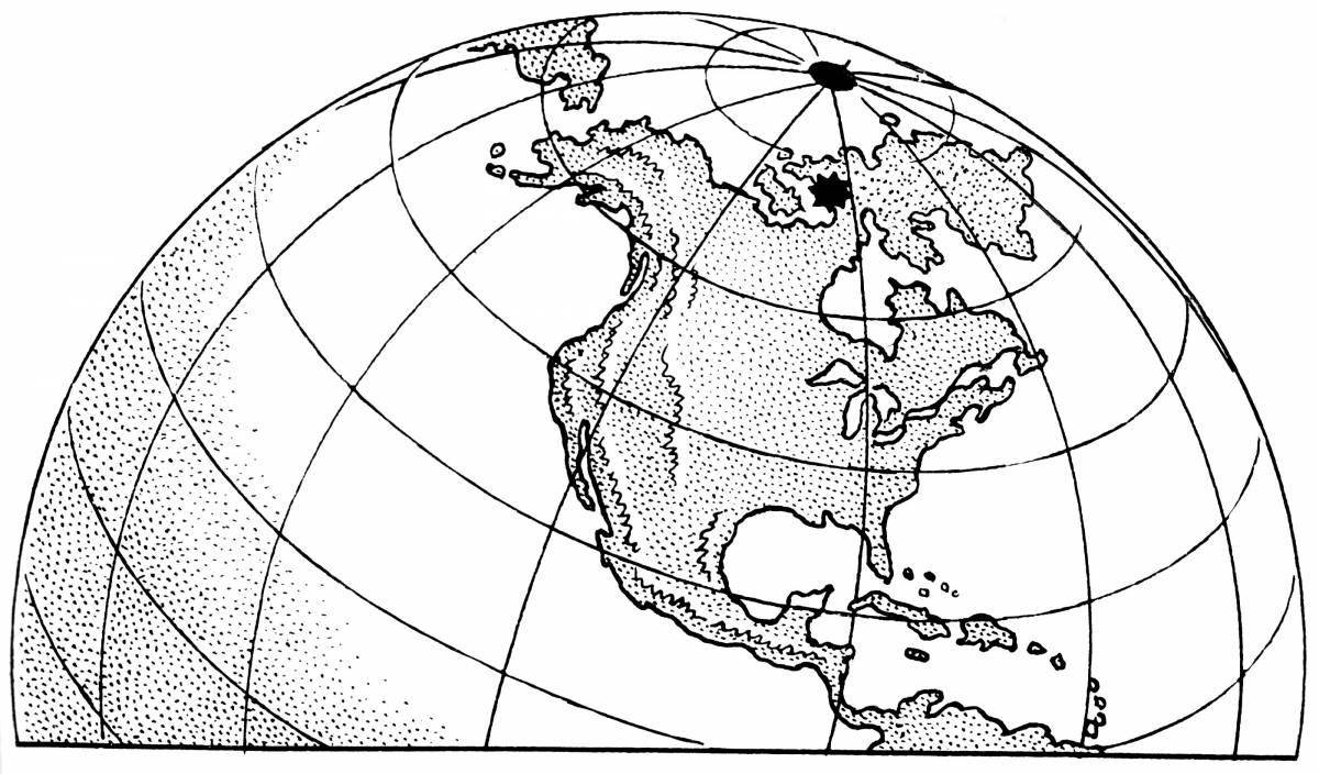Анимированная страница раскраски по географии