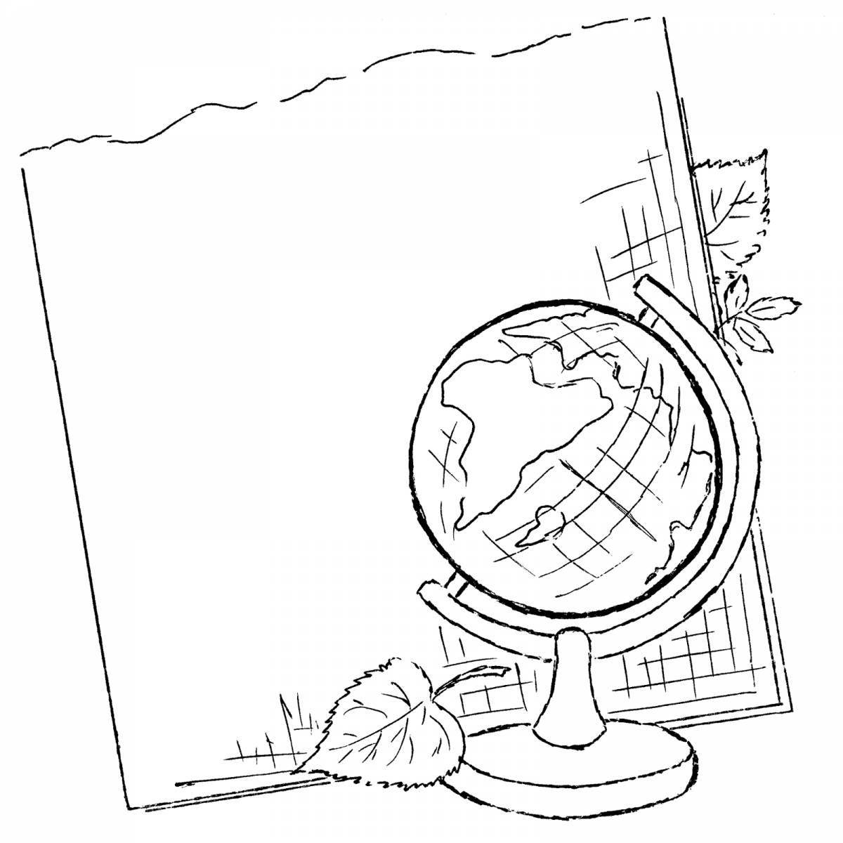 Coloring book funny geography