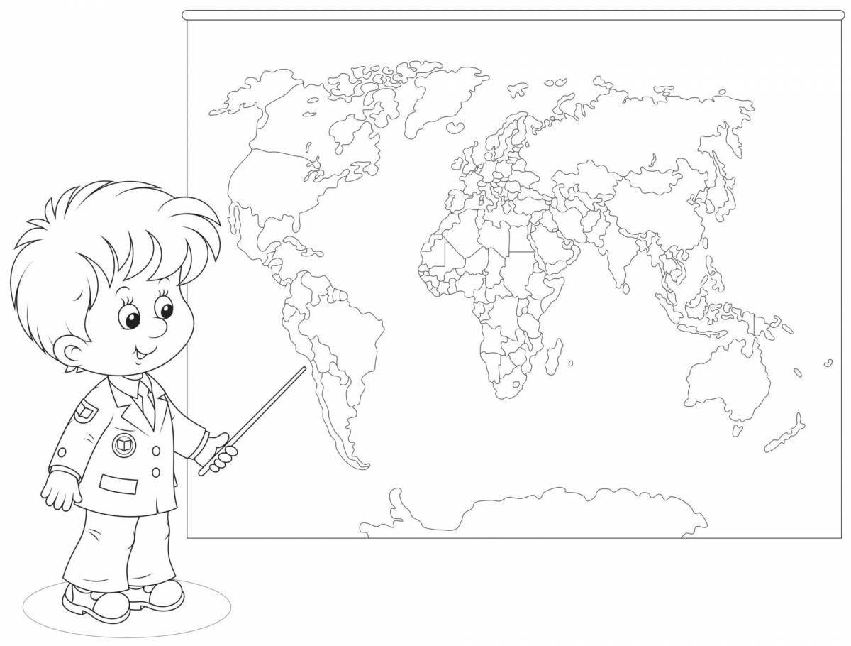 Humorous geography coloring pages