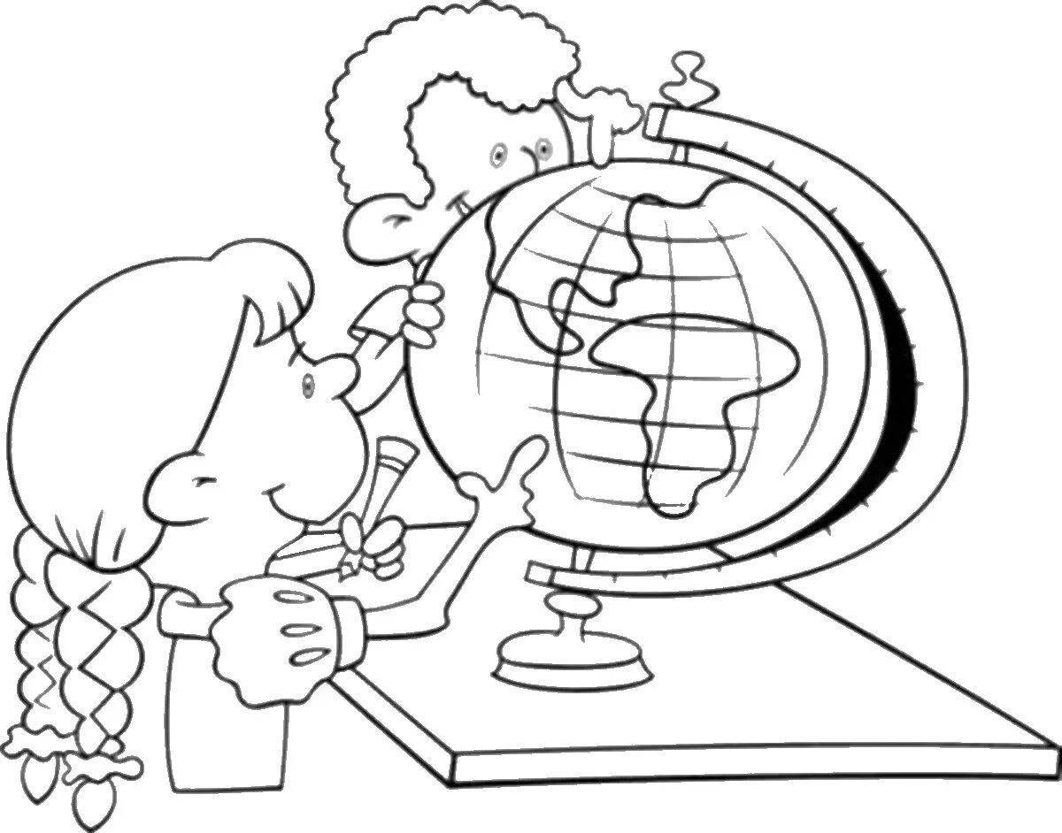 Coloring page detailed geography