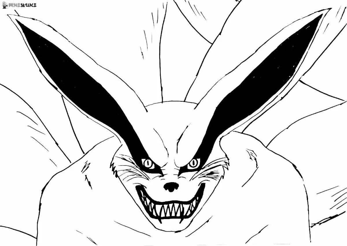 Coloring book shining nine-tailed