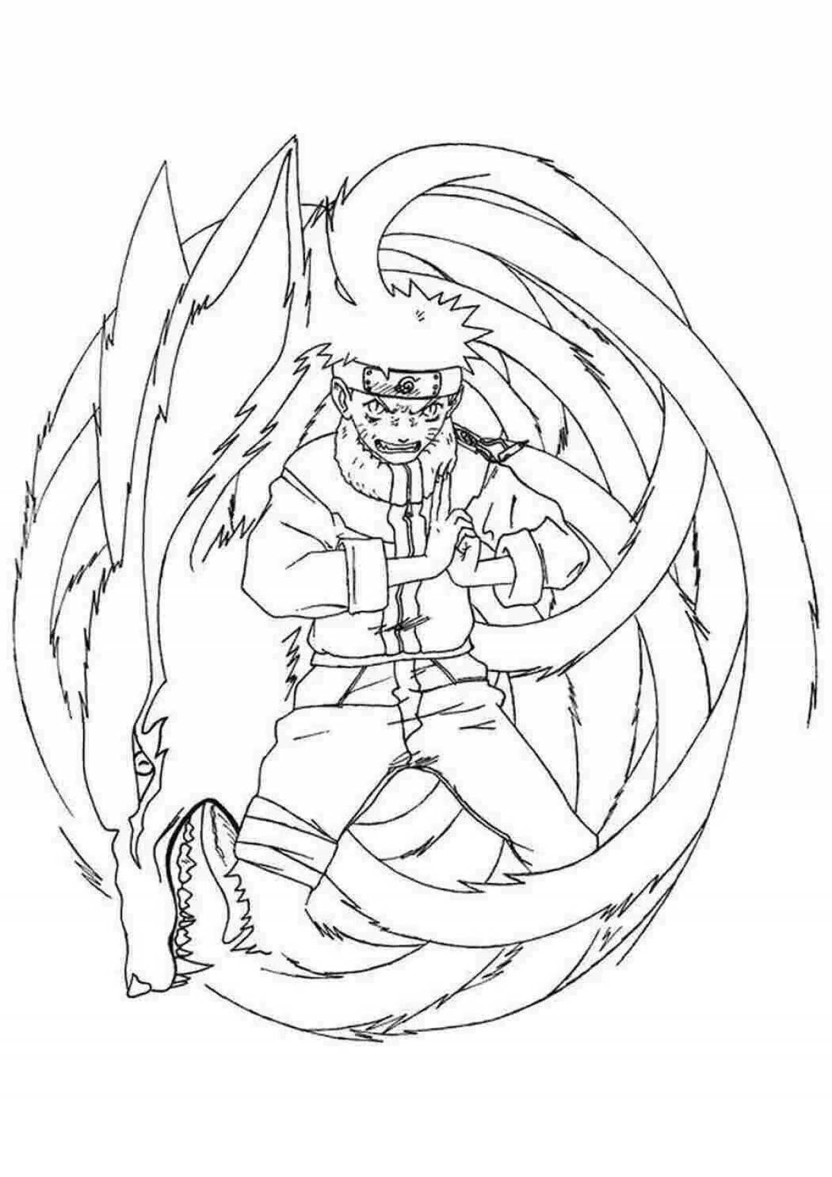 Blessed nine-tailed coloring page